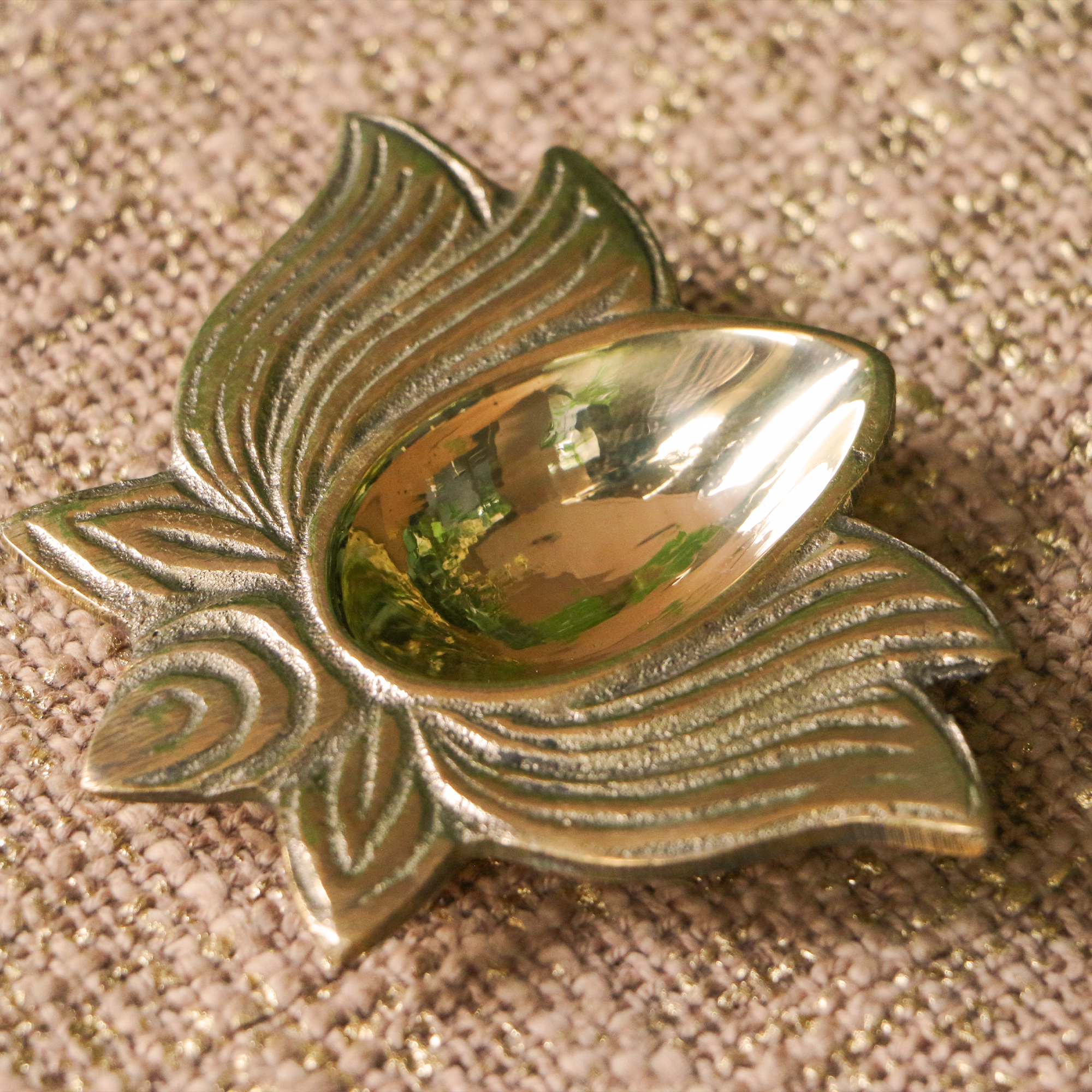 100% Pure Brass Pooja Lotus Deepam / Deepak / Diya - Set of 2