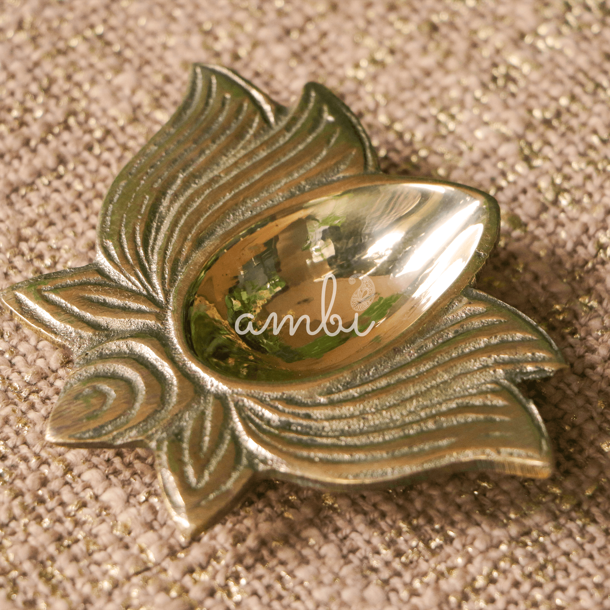 100% Pure Brass Pooja Lotus Deepam / Deepak / Diya - Set of 2