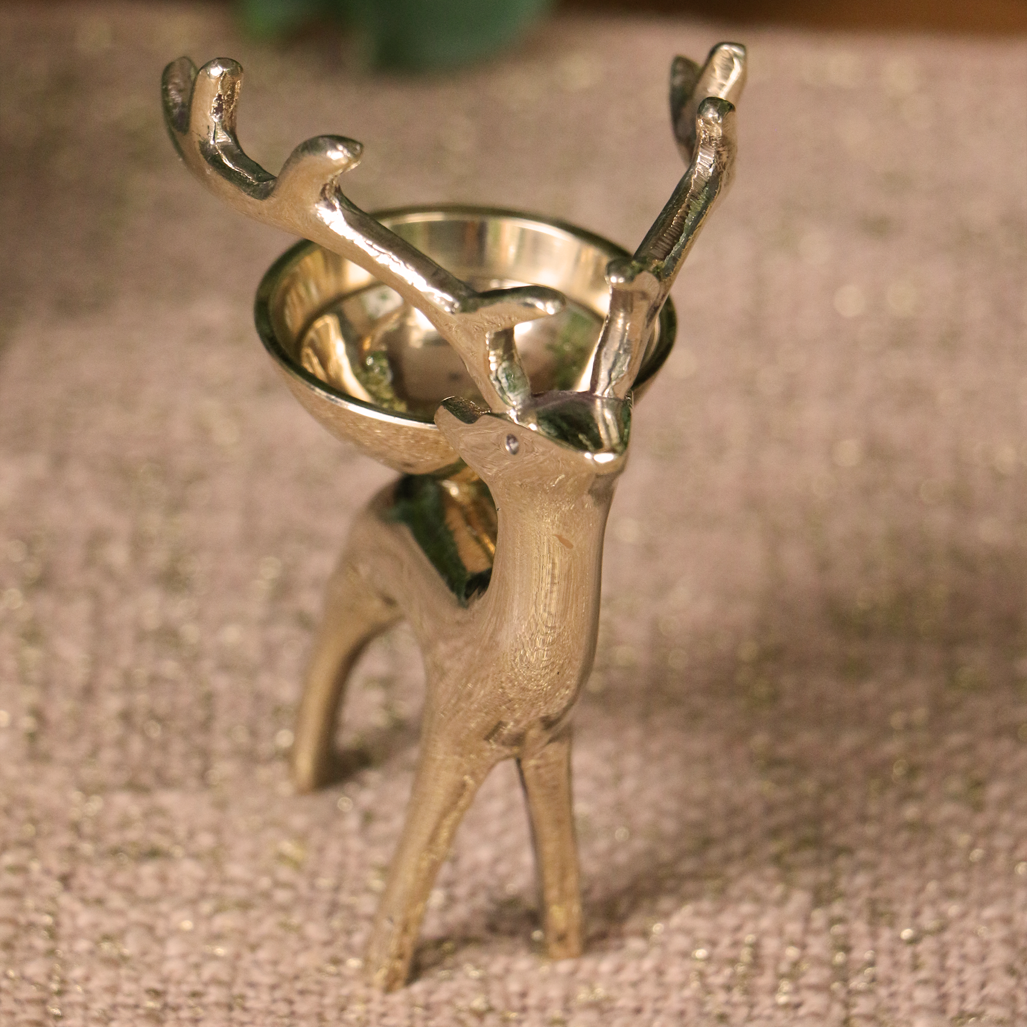 100% Pure Brass Pooja Reindeer Deepam / Deepak / Diya - Height 4.3 Inches