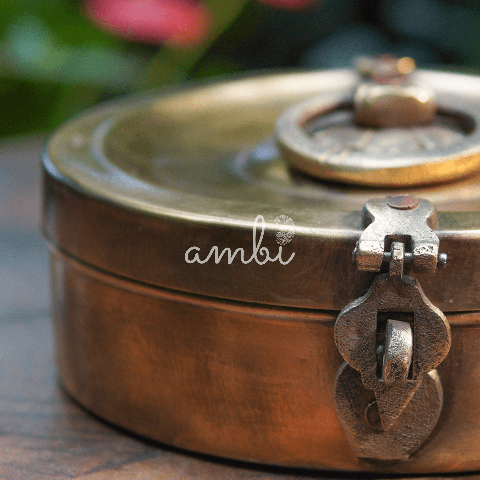 Handcrafted Vintage Elegant Brass Chapati Container - 8 inches diameter