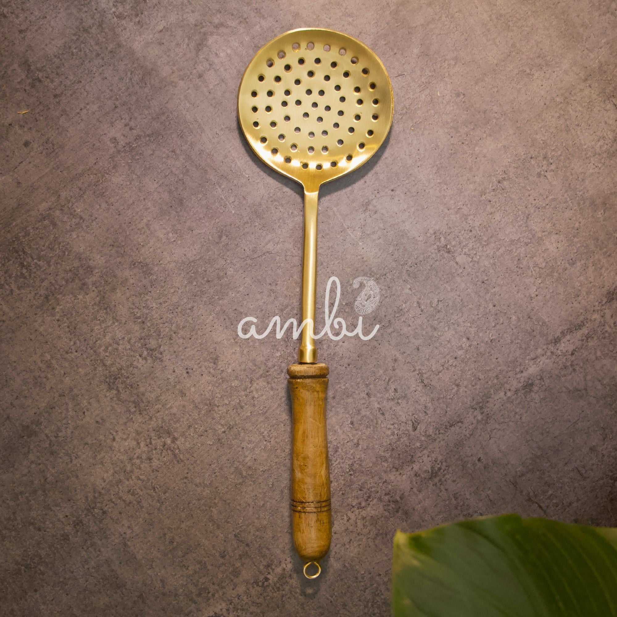 Heavy Brass Cooking Ladles / Karchi - Set of Five - Matt Finish