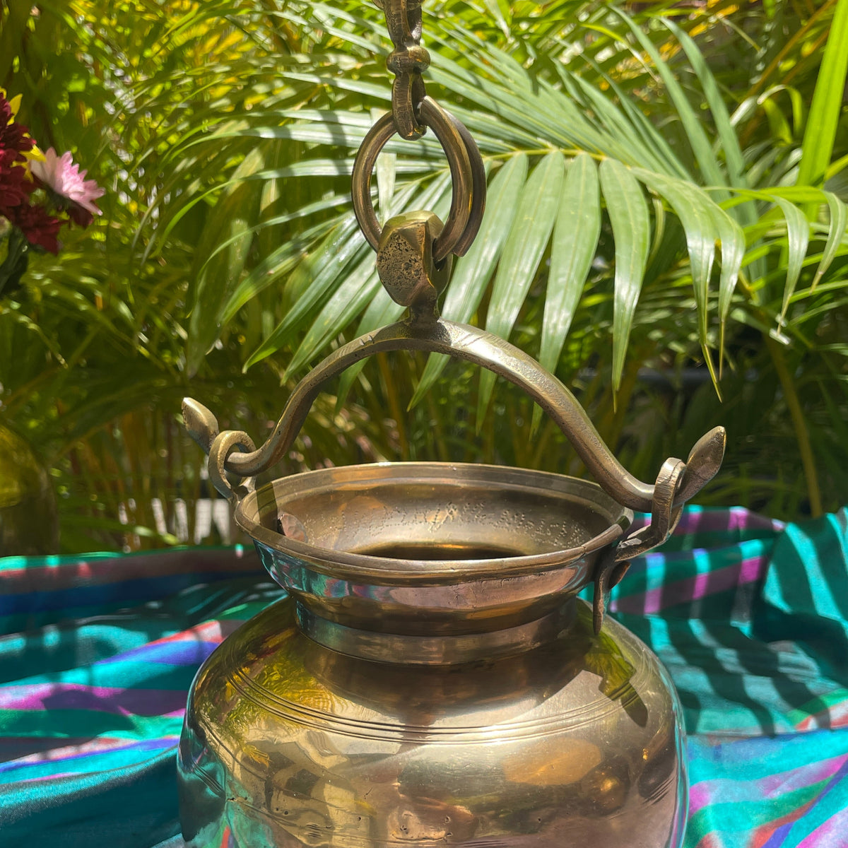 Ambi Handcrafted Elegant Vintage Brass Lota / Water Pot with Handle