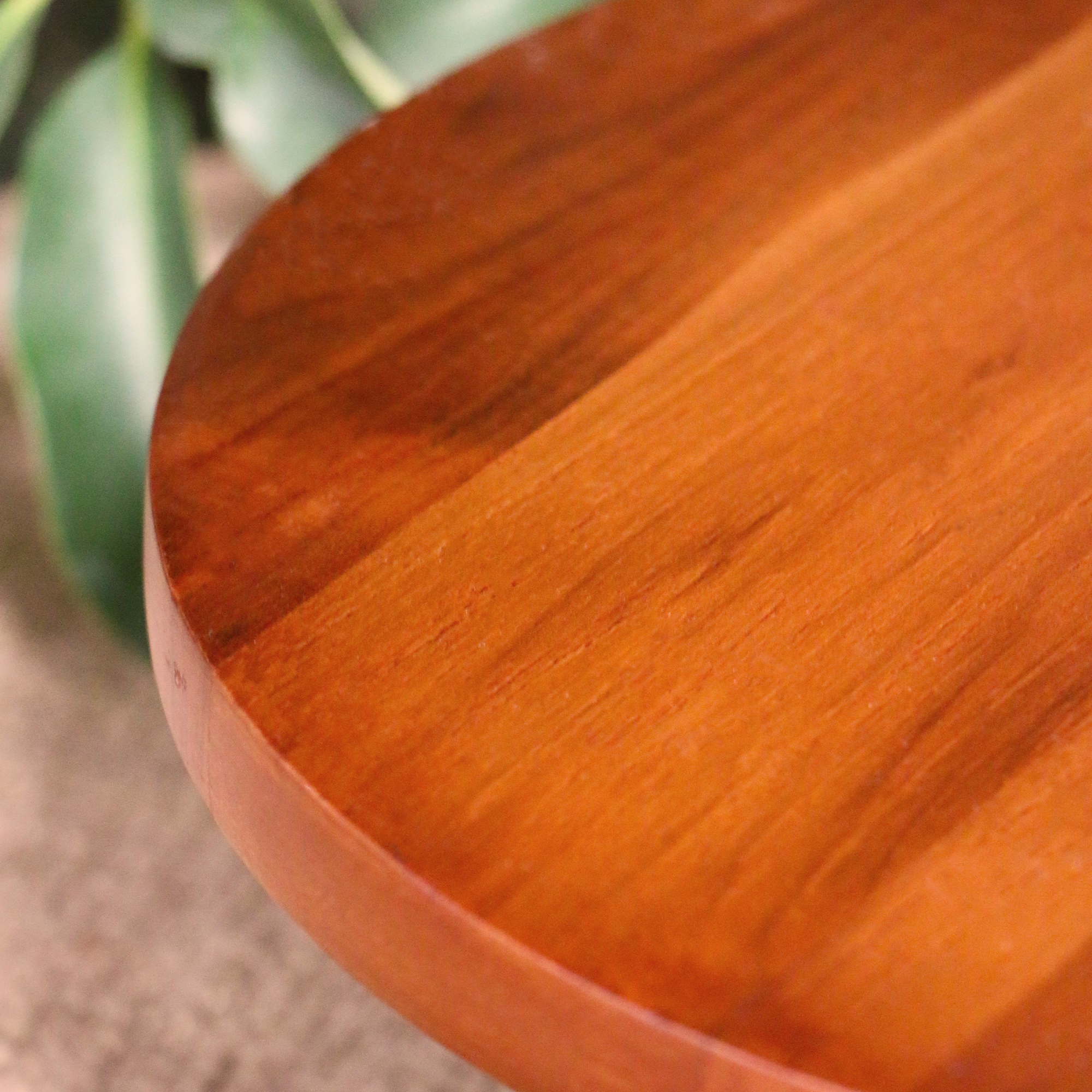 Ambi Pure Brass & Sheesham Wood Centre Dish / Cake / Dessert / Fruit / Centre Piece Tray - 12 inches diameter