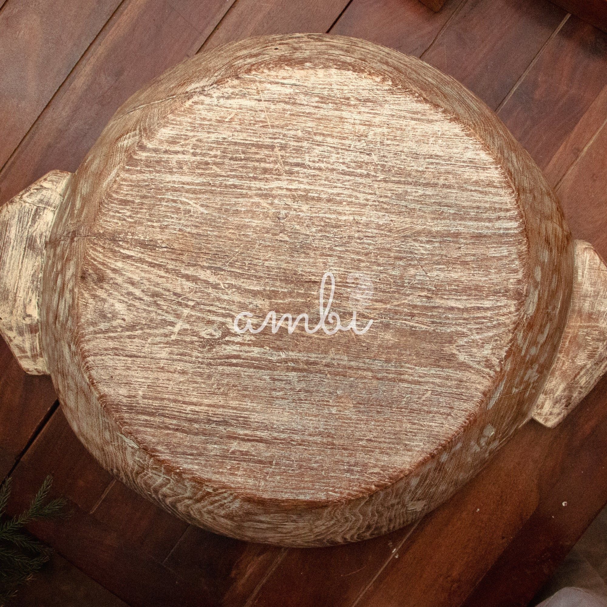 Vintage Wooden Parat - Heavy Base - Floral Pattern