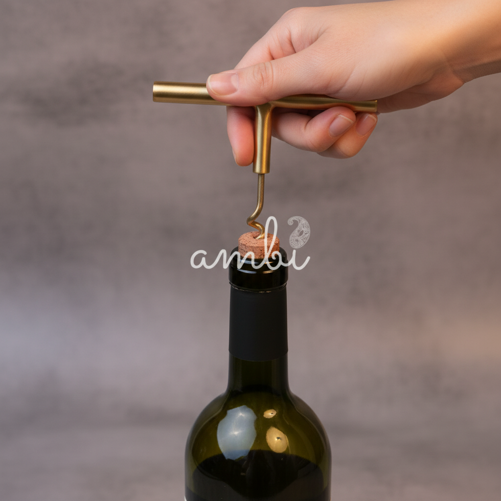 Ambi Classic Pure Brass Bar T-Handle Corkscrew