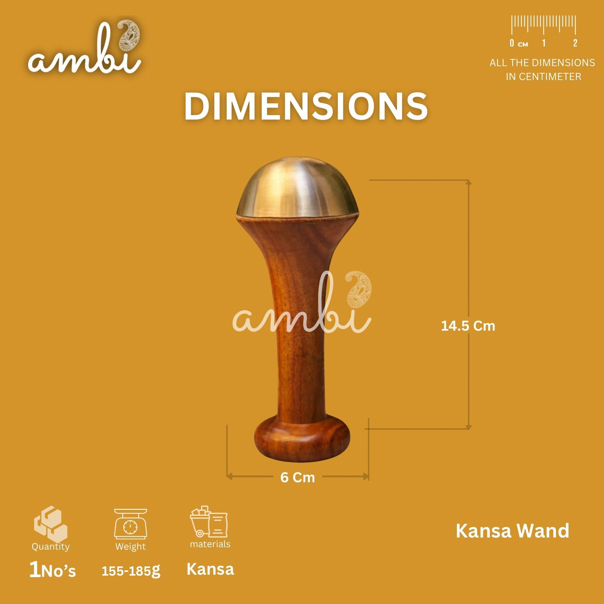 100% Lead Free Pure Kansa Wand Massager For Face and Body(Small)