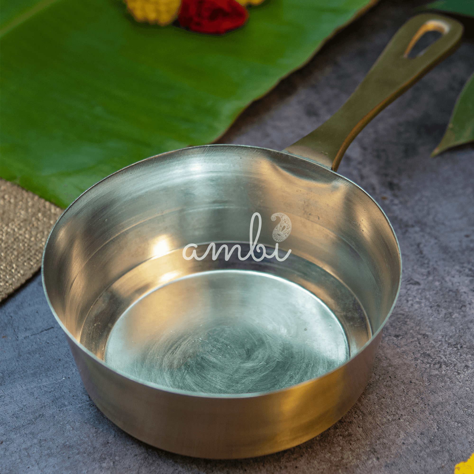 Elegant Pure Brass Sauce Pan - 7 inches