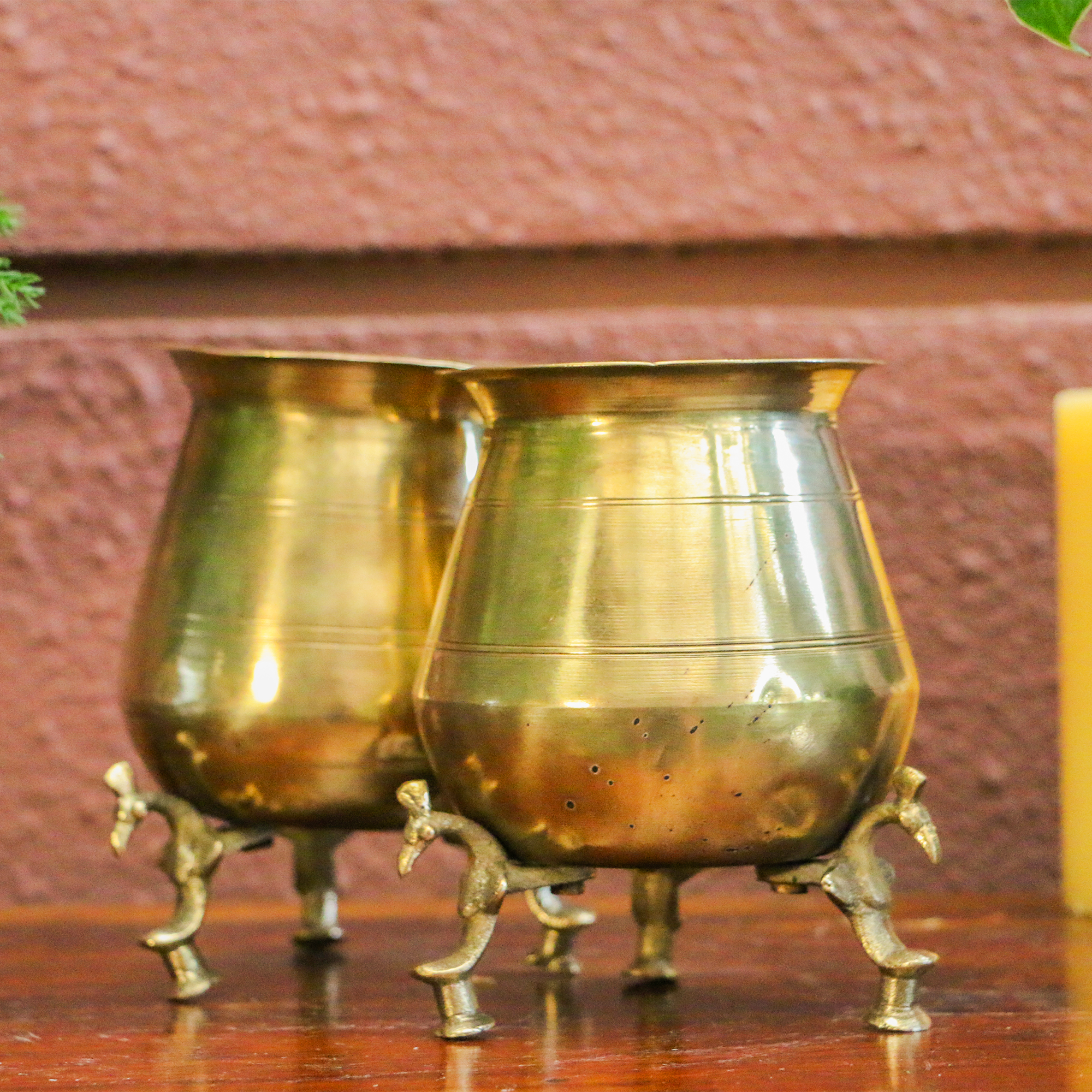 Vintage Brass Lota on Legs