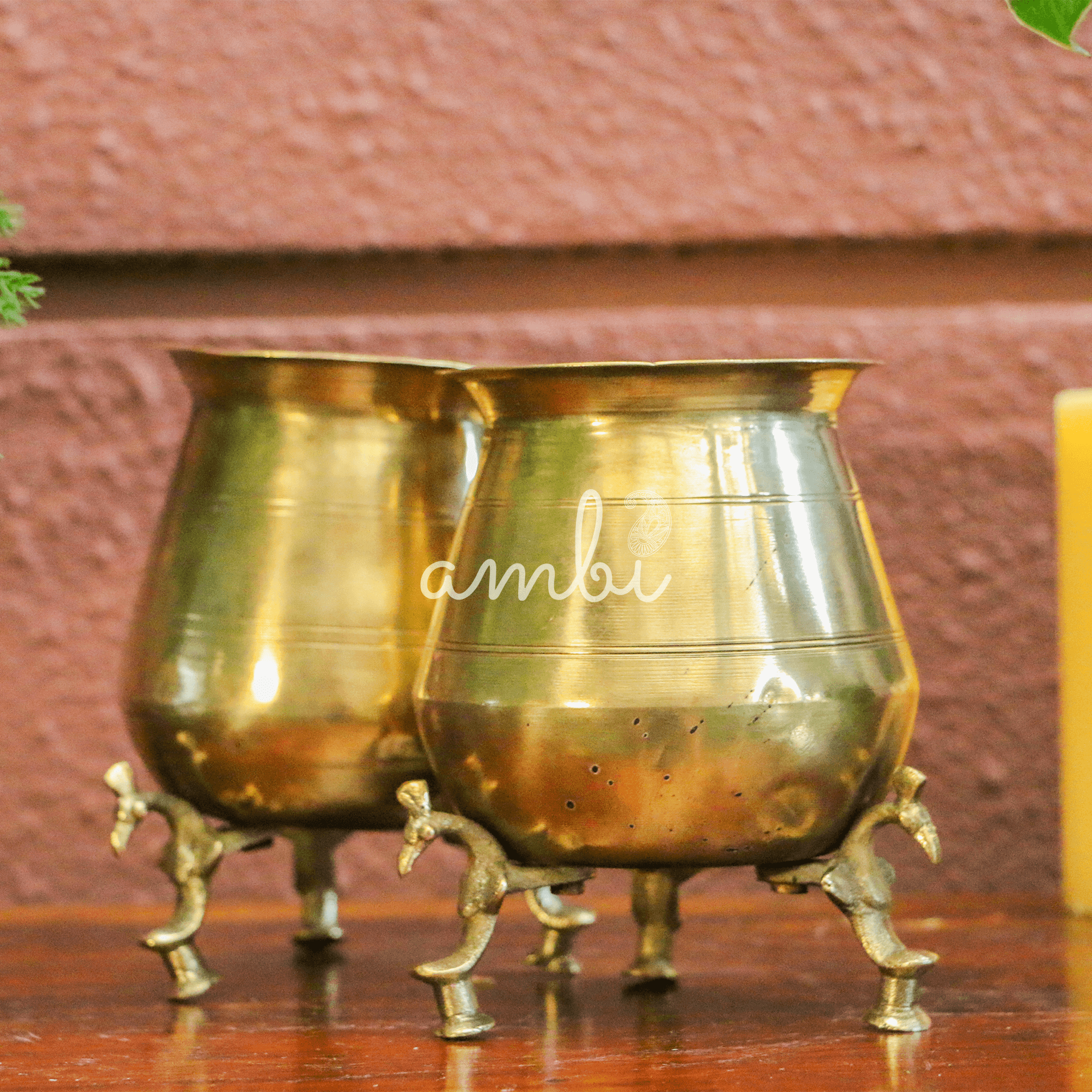 Vintage Brass Lota on Legs