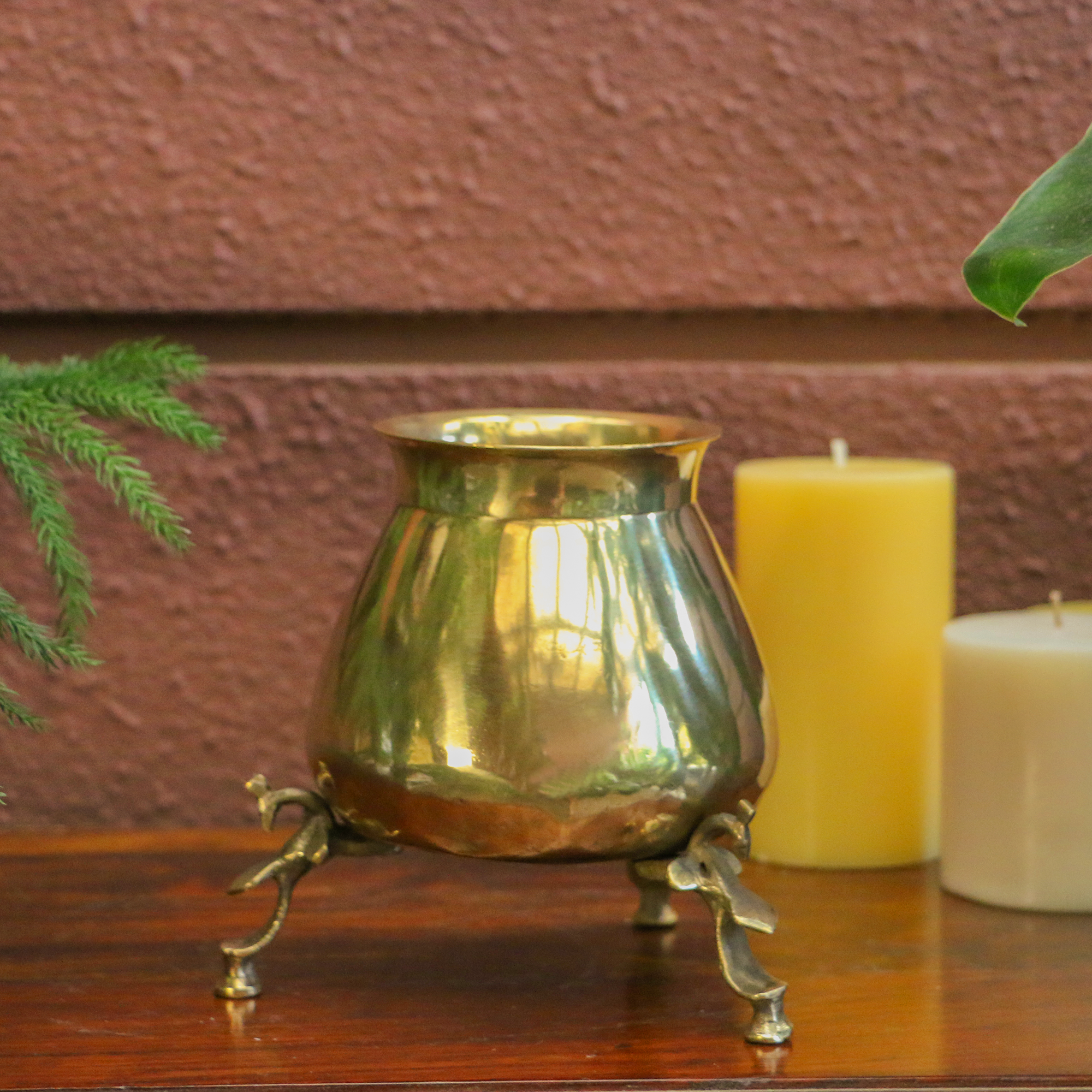 Ambi Pure Brass Vintage Lota on Legs