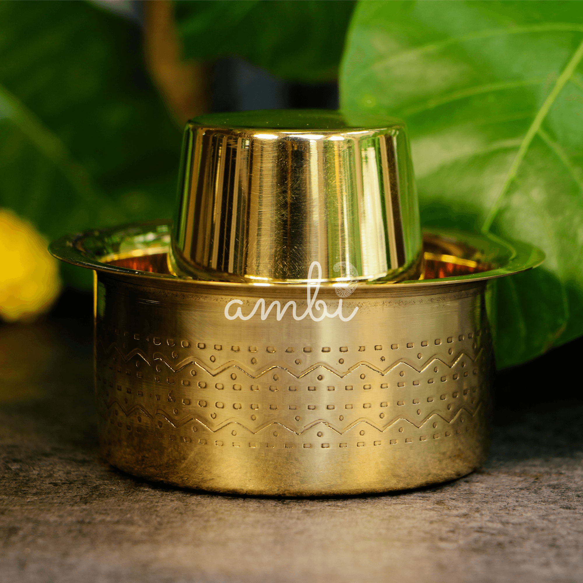 Traditional Brass Filter Coffee Dabara Cup Set 1