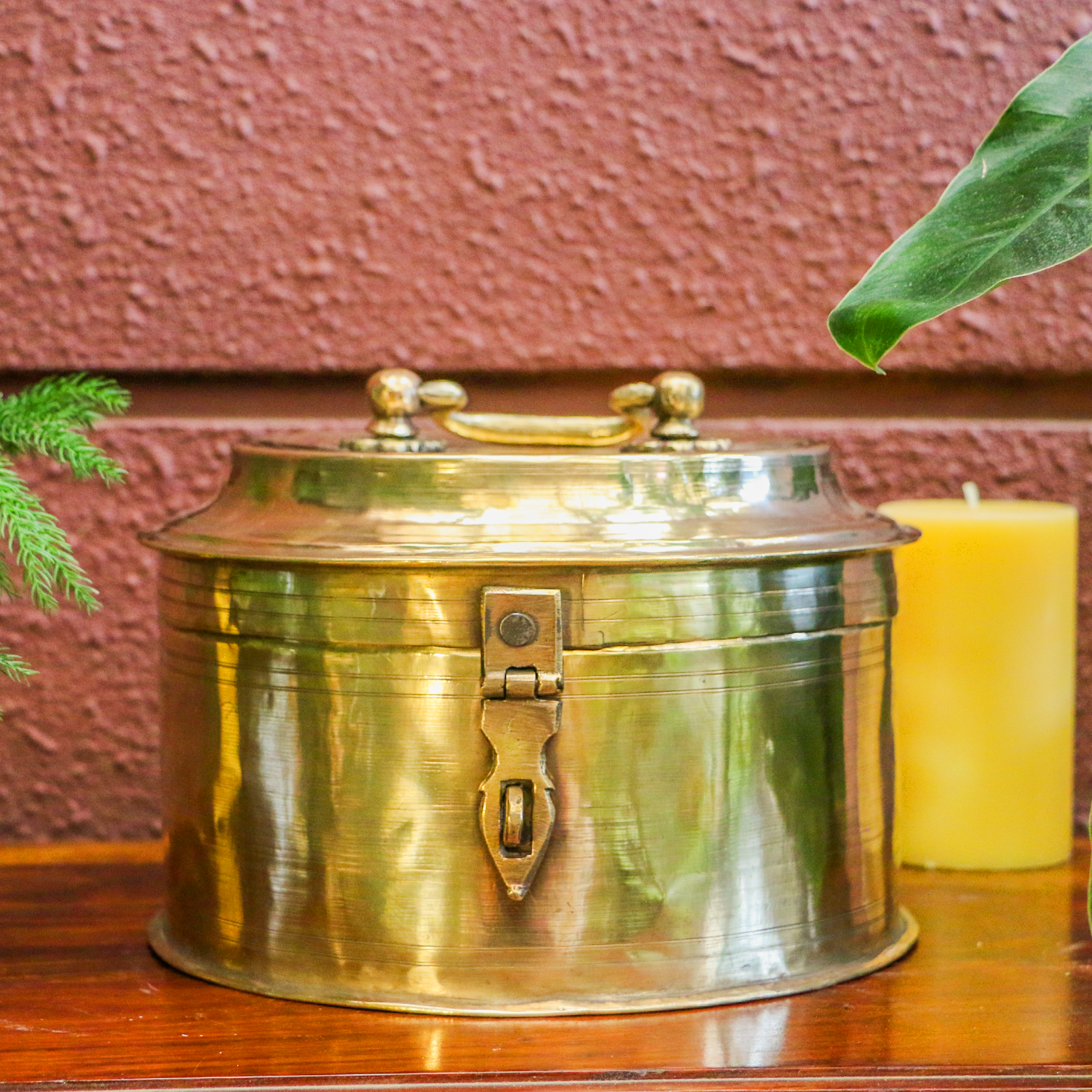 Vintage Brass Storage Box - Large and Heavy - A Collector's Item !