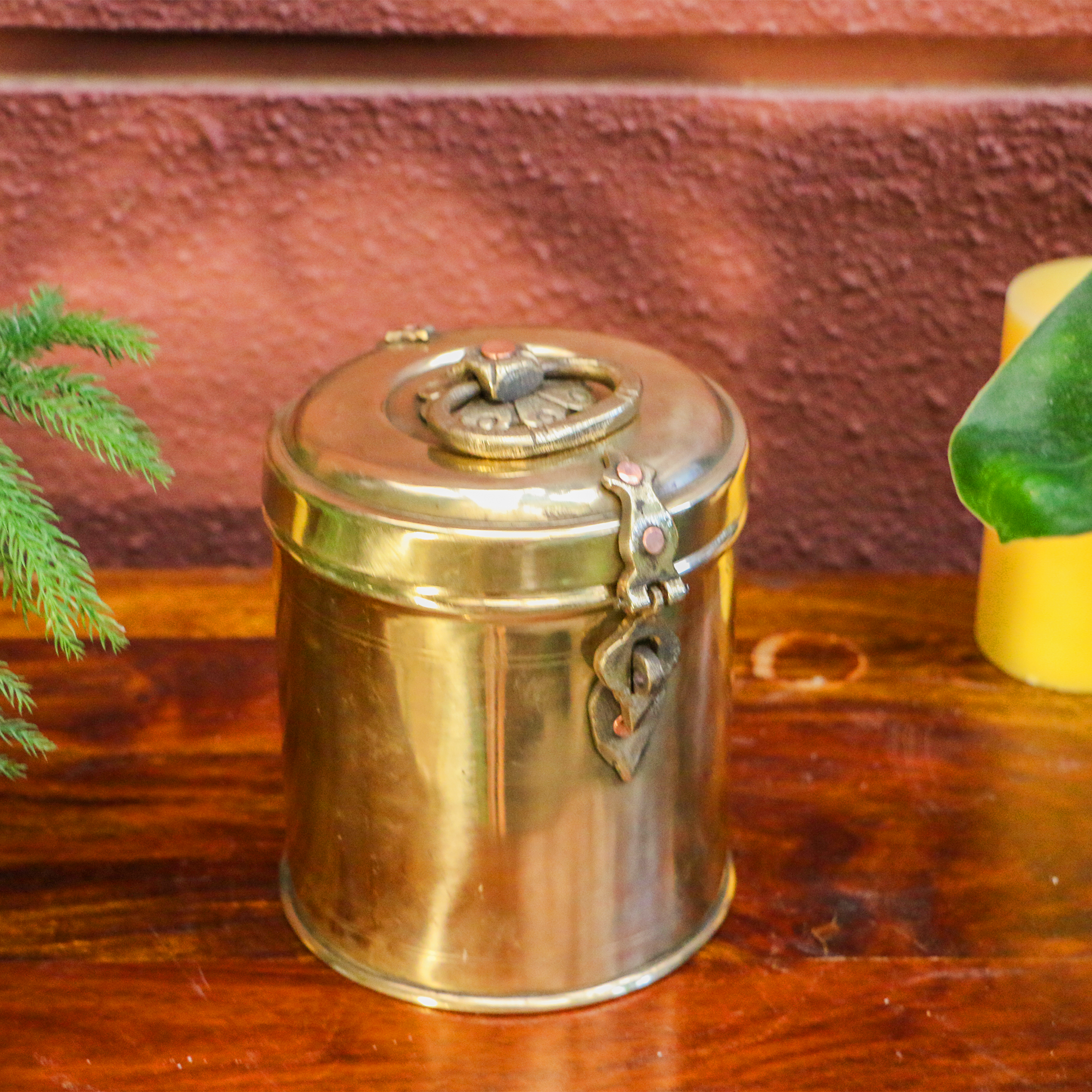 Vintage Heavy Brass Storage Box - 2KG Capacity