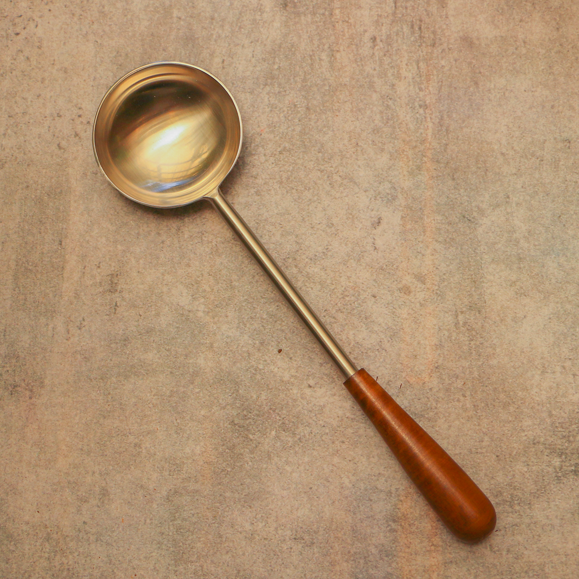 Brass Single Ladle Steel Finish - 14 inches
