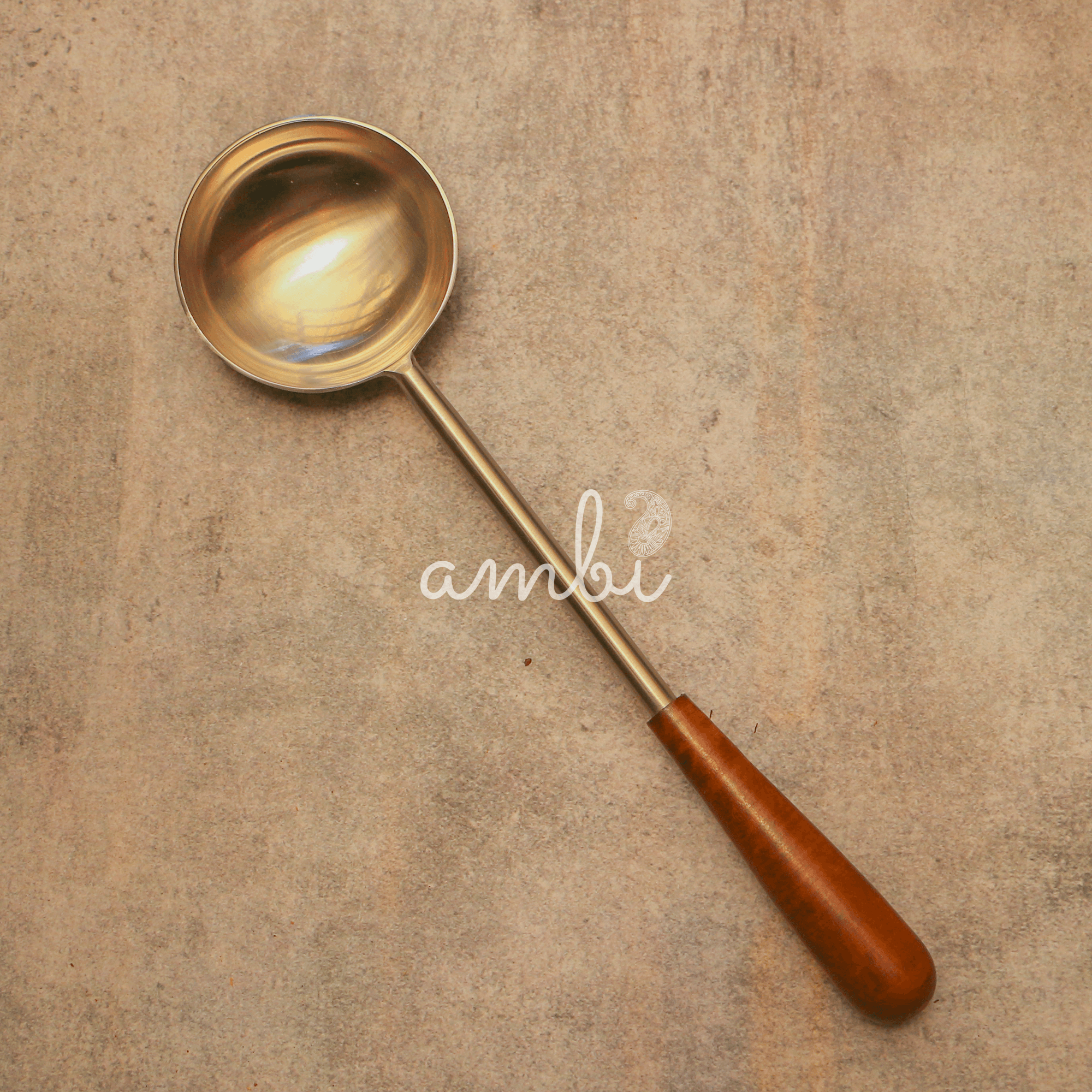 Brass Single Ladle Steel Finish - 10 inches