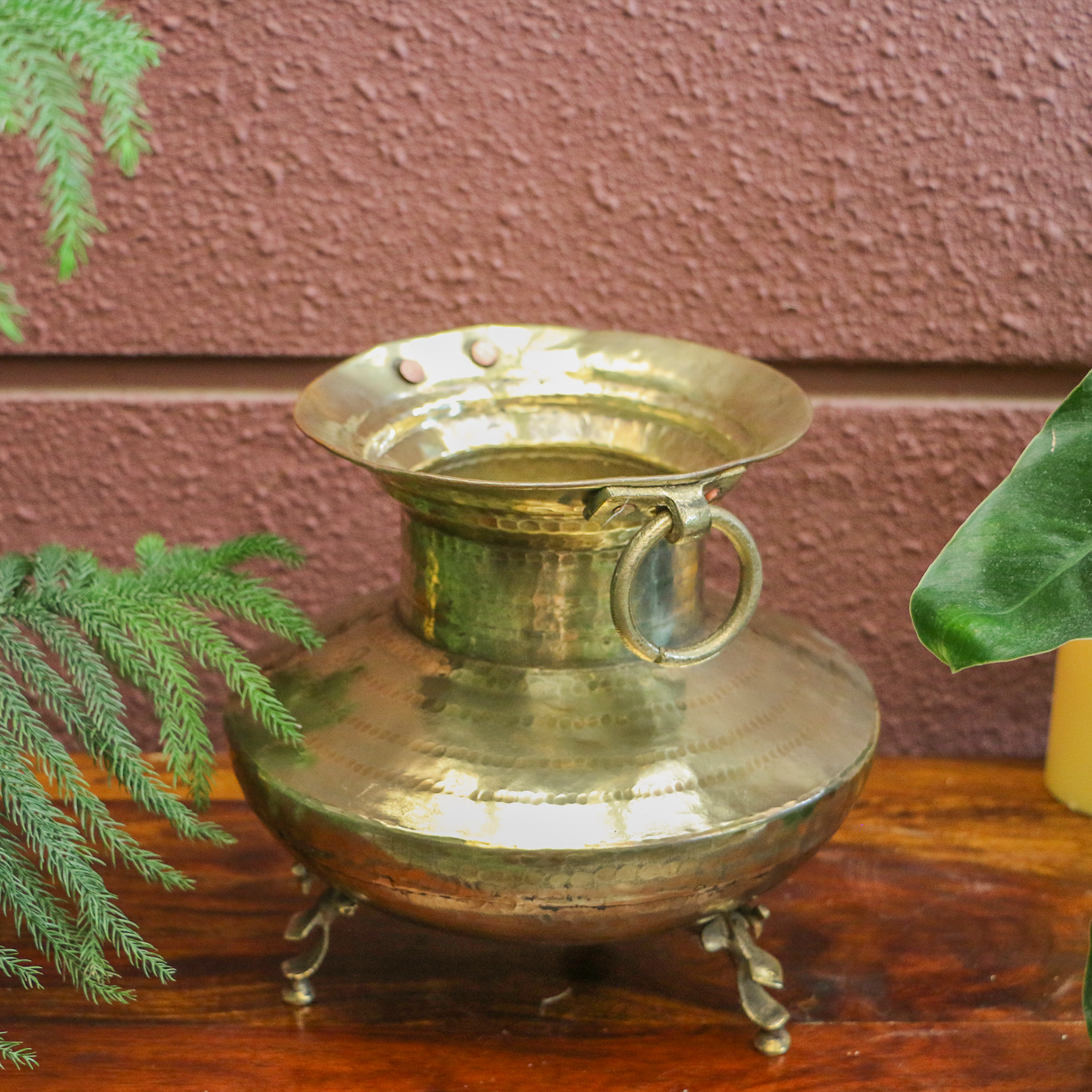 Hammered Vintage Water Pot (Mataka) with Narrow Neck