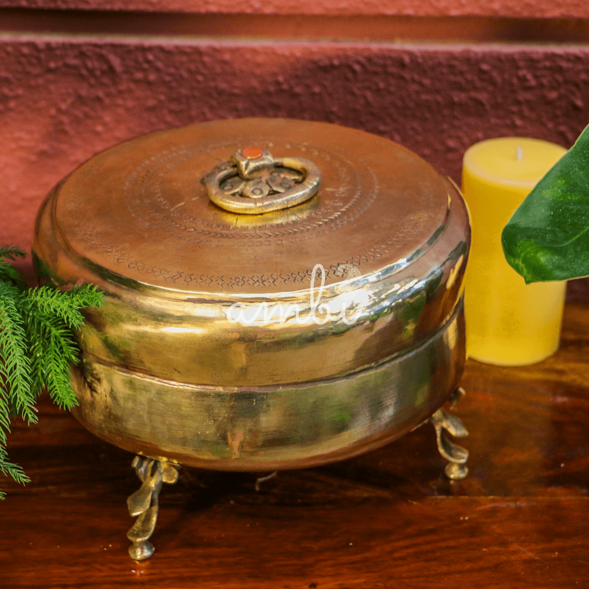 Vintage Classy Engraved Storage Box on Legs - A Rare Piece !