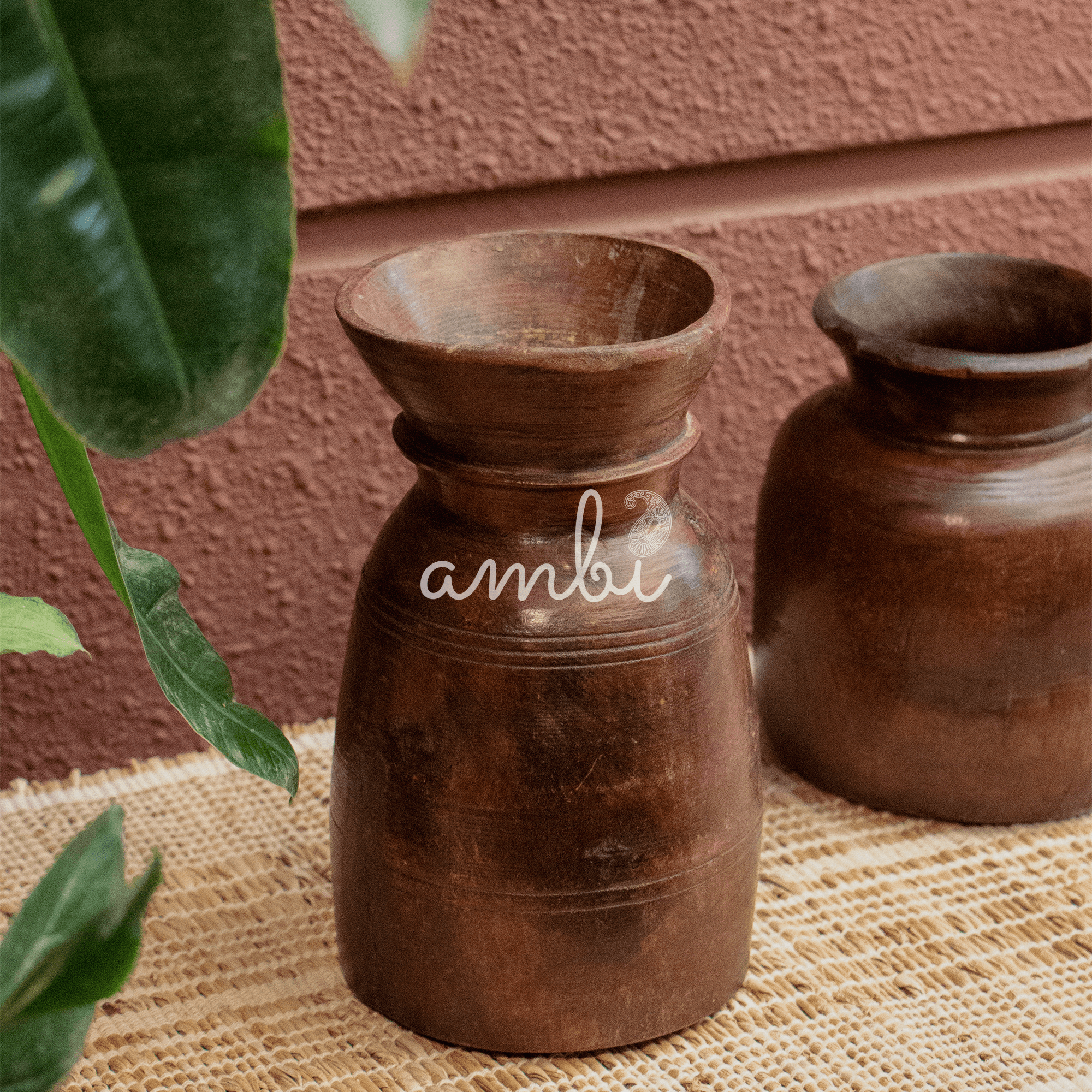 Wooden Vintage Water Pot - Flower Vase