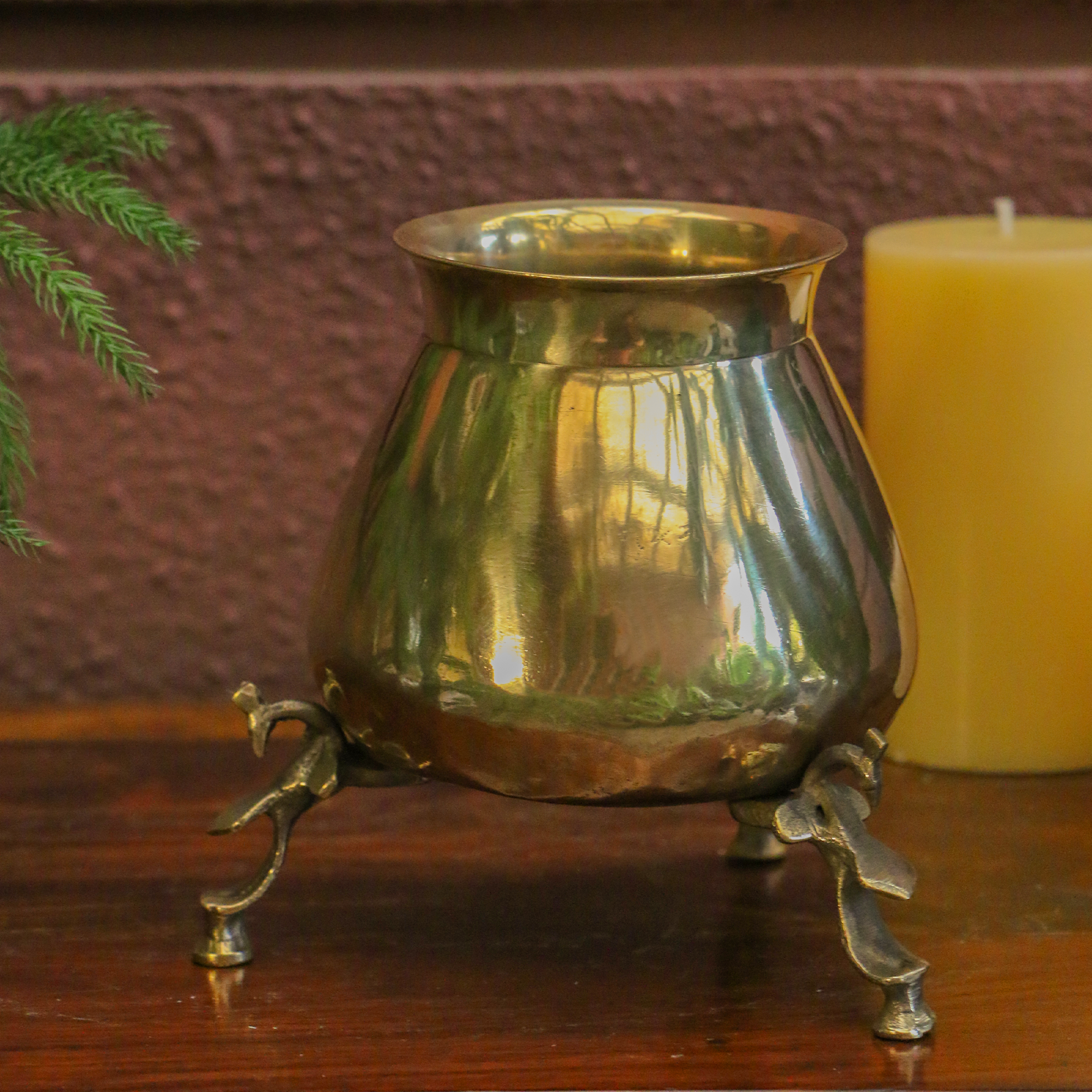 Ambi Pure Brass Vintage Lota on Legs