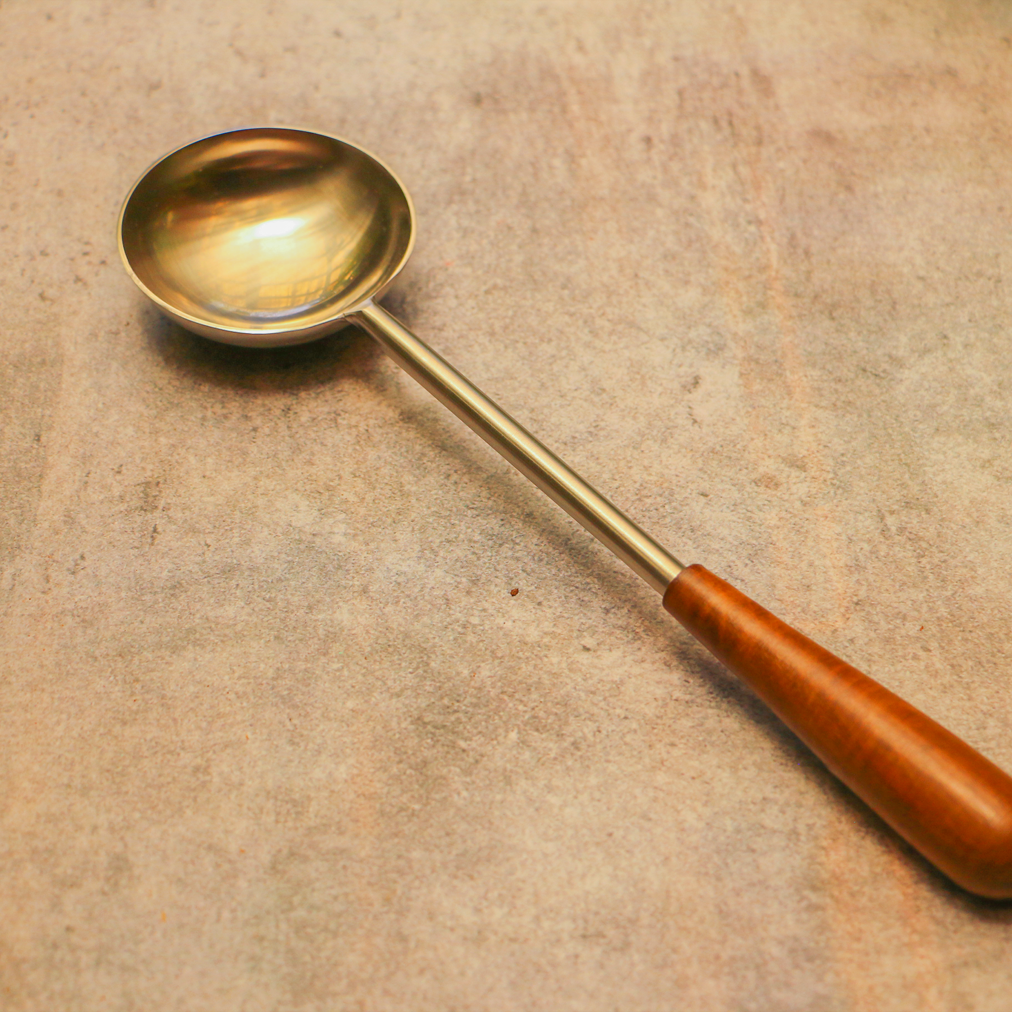 Brass Single Ladle Steel Finish - 14 inches