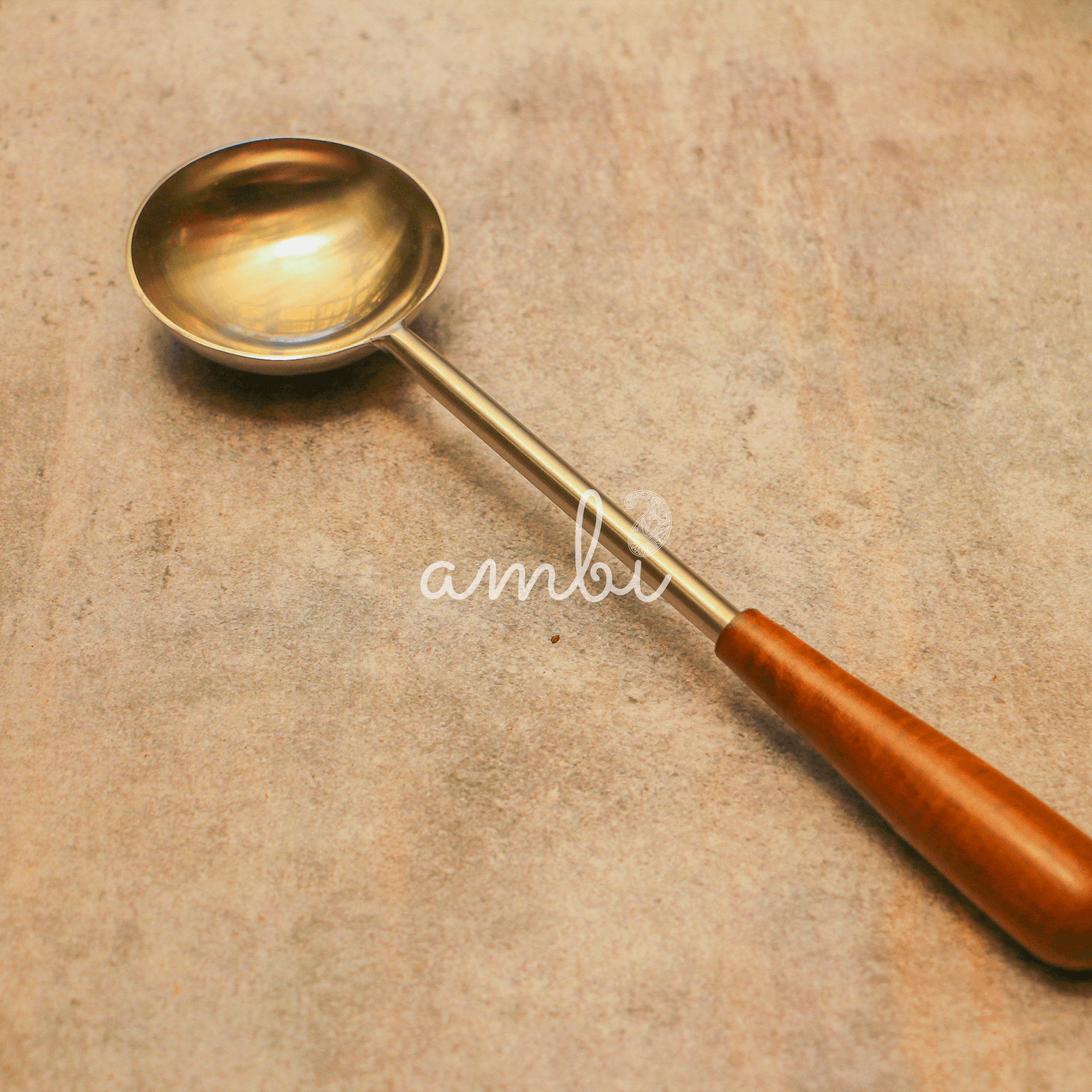 Brass Single Ladle Steel Finish - 10 inches