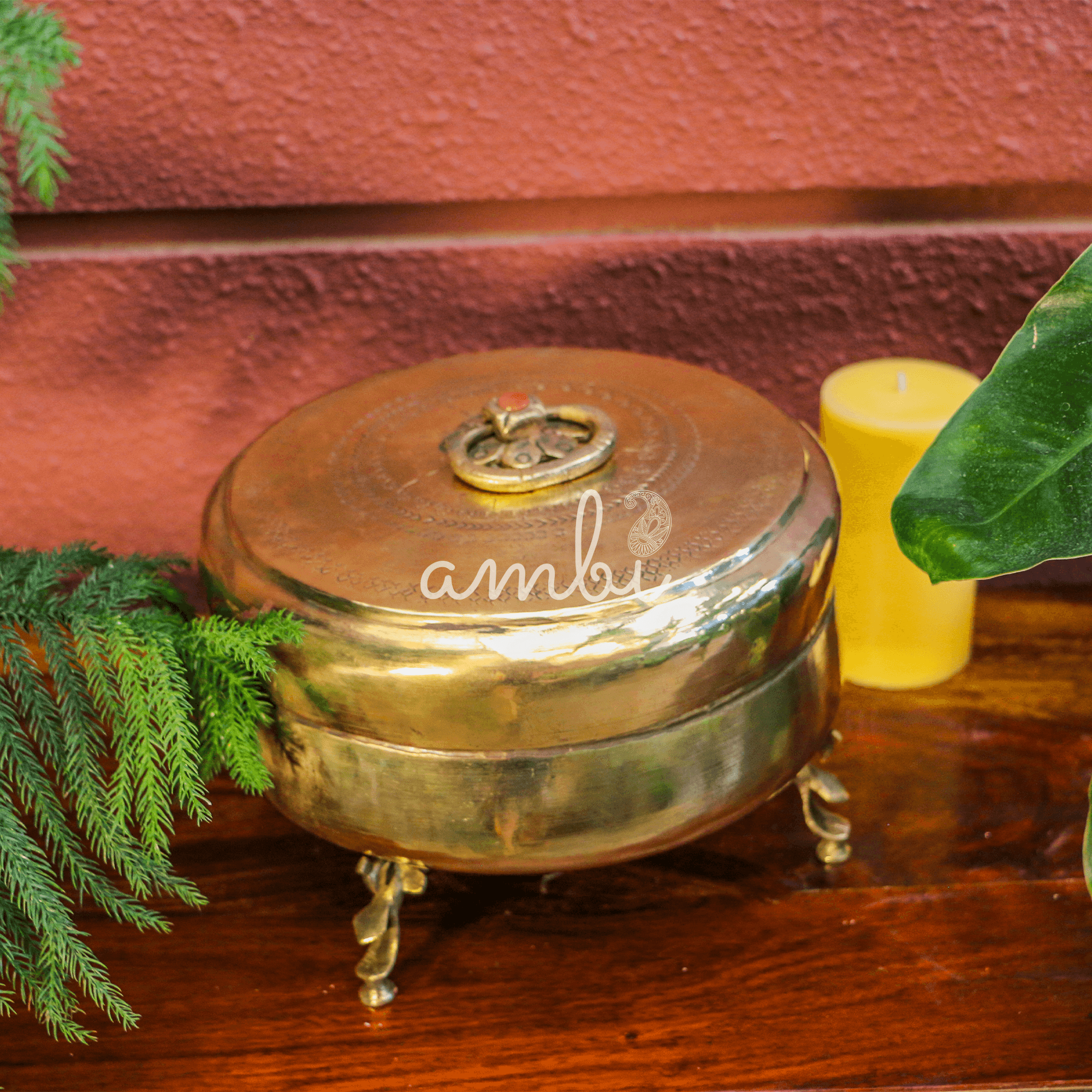 Vintage Classy Engraved Storage Box on Legs - A Rare Piece !