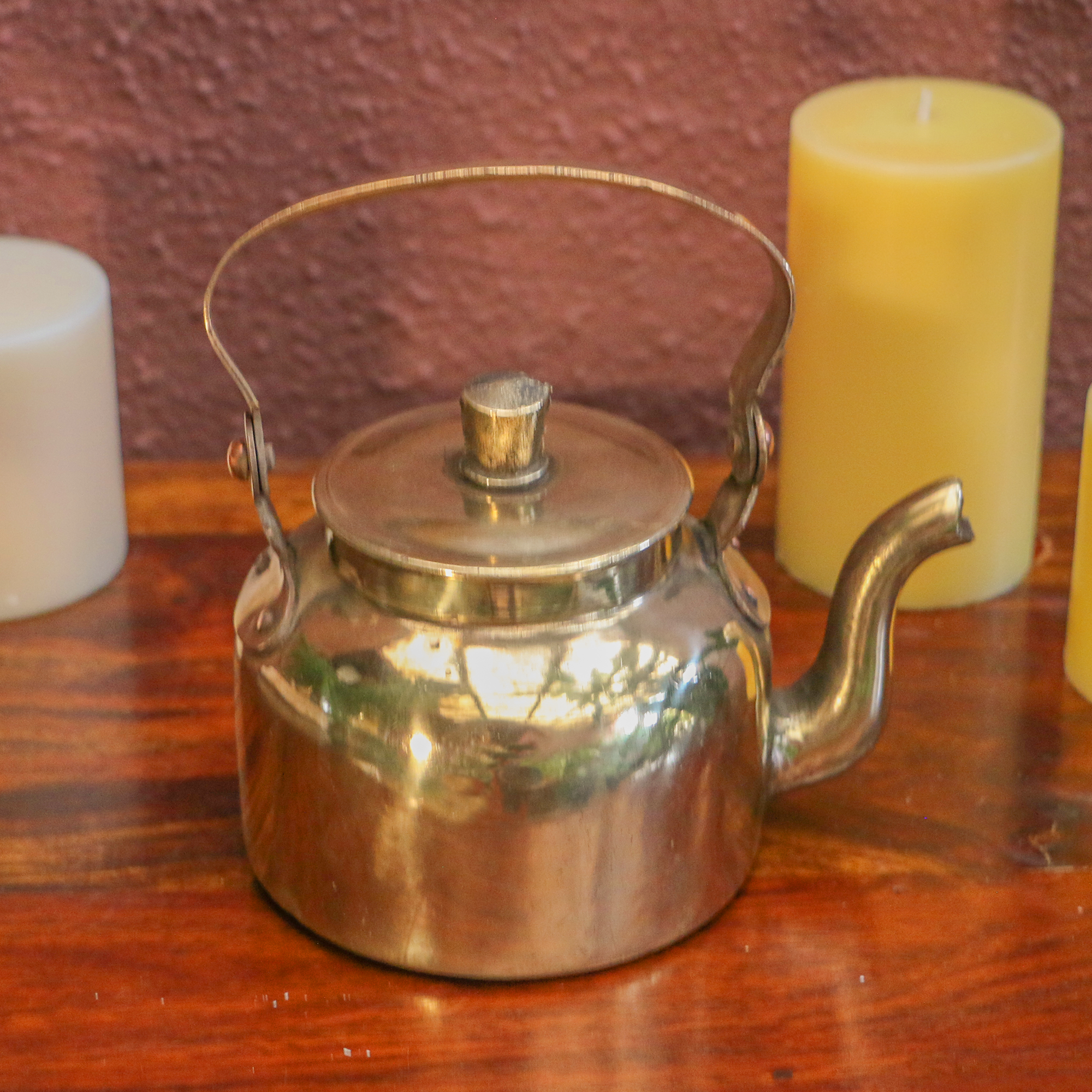 Vintage Brass Kettle - Old World Charm