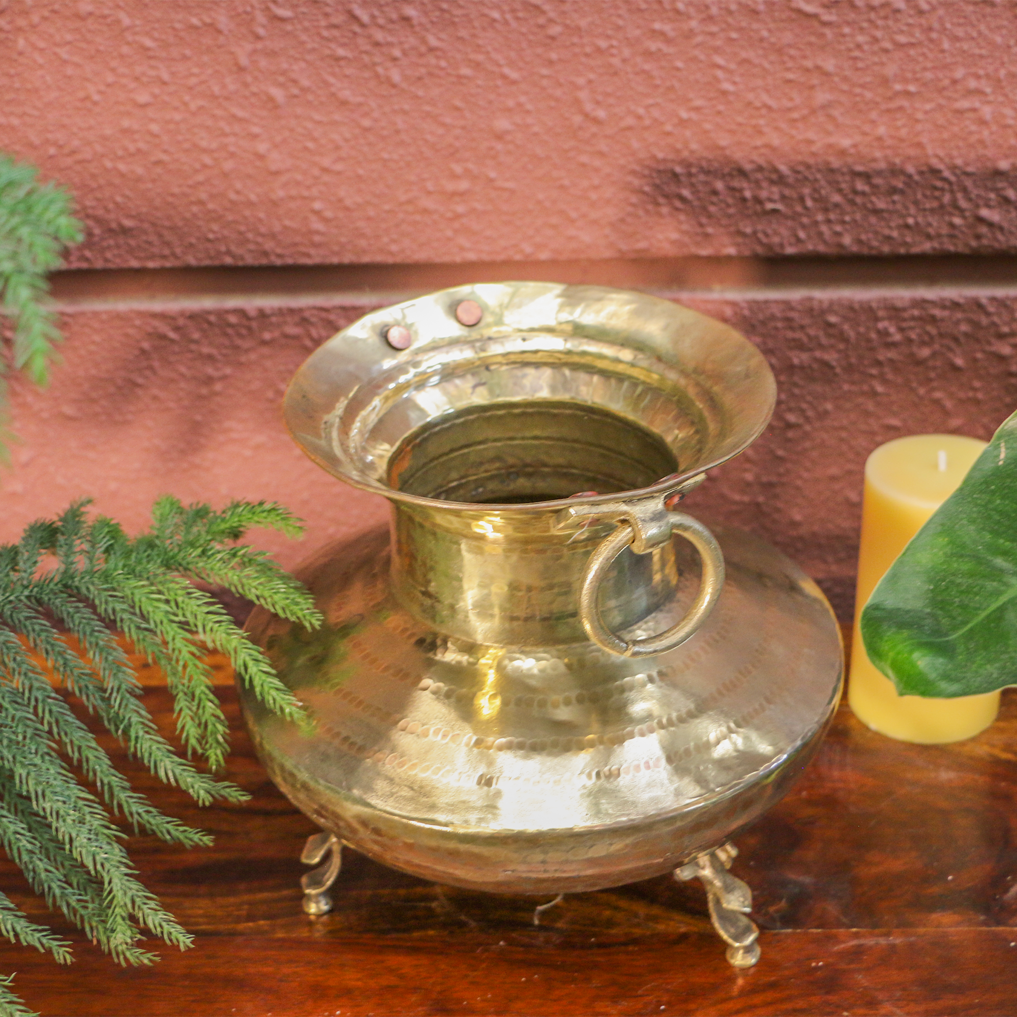 Hammered Vintage Water Pot (Mataka) with Narrow Neck