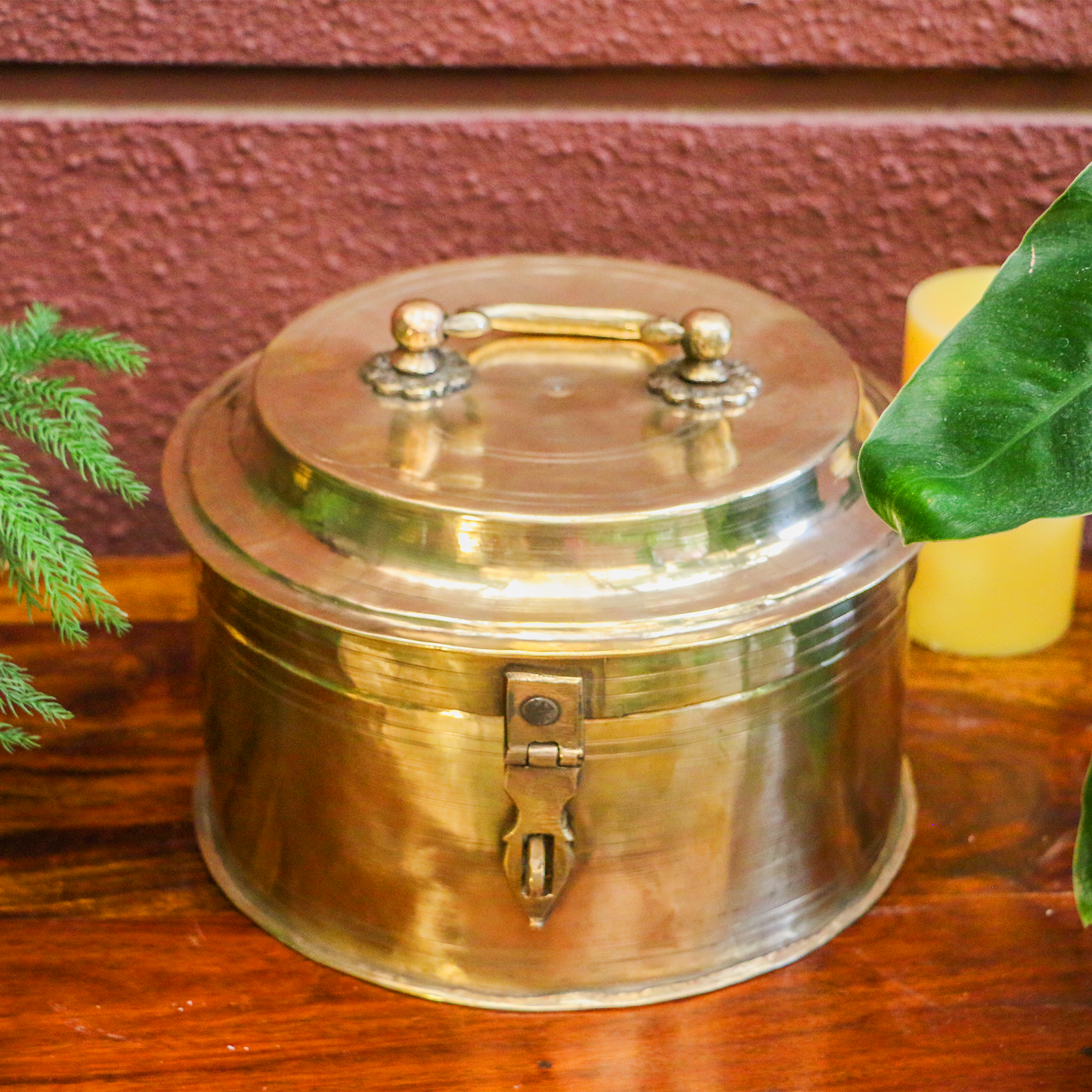 Vintage Brass Storage Box - Large and Heavy - A Collector's Item !