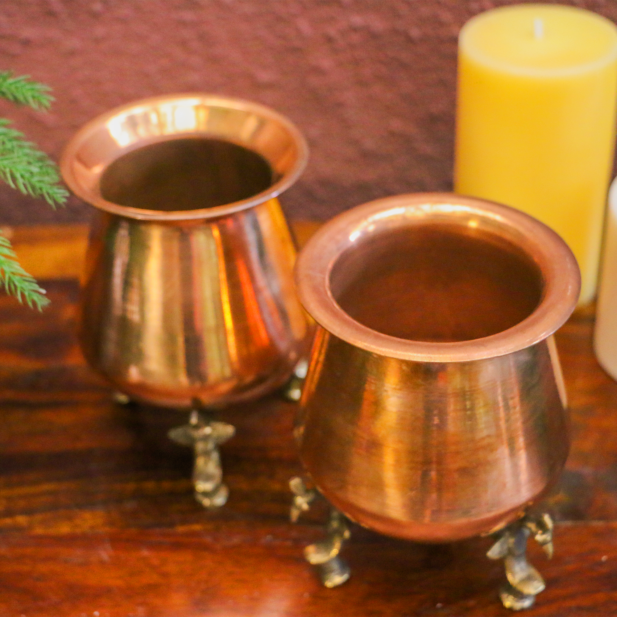 Vintage Copper Lota on Legs