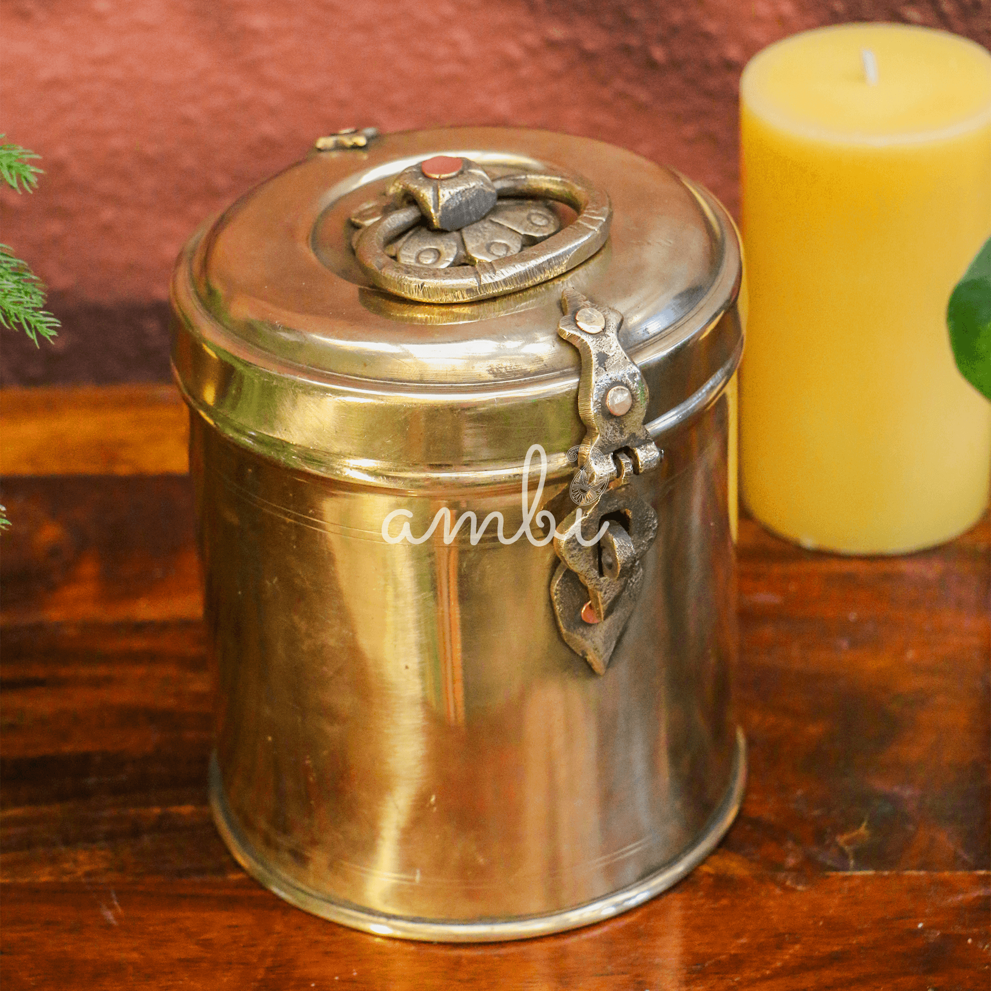 Ambi Vintage Brass Storage Box — Large & Heavy | 3KG Capacity | Heritage Décor