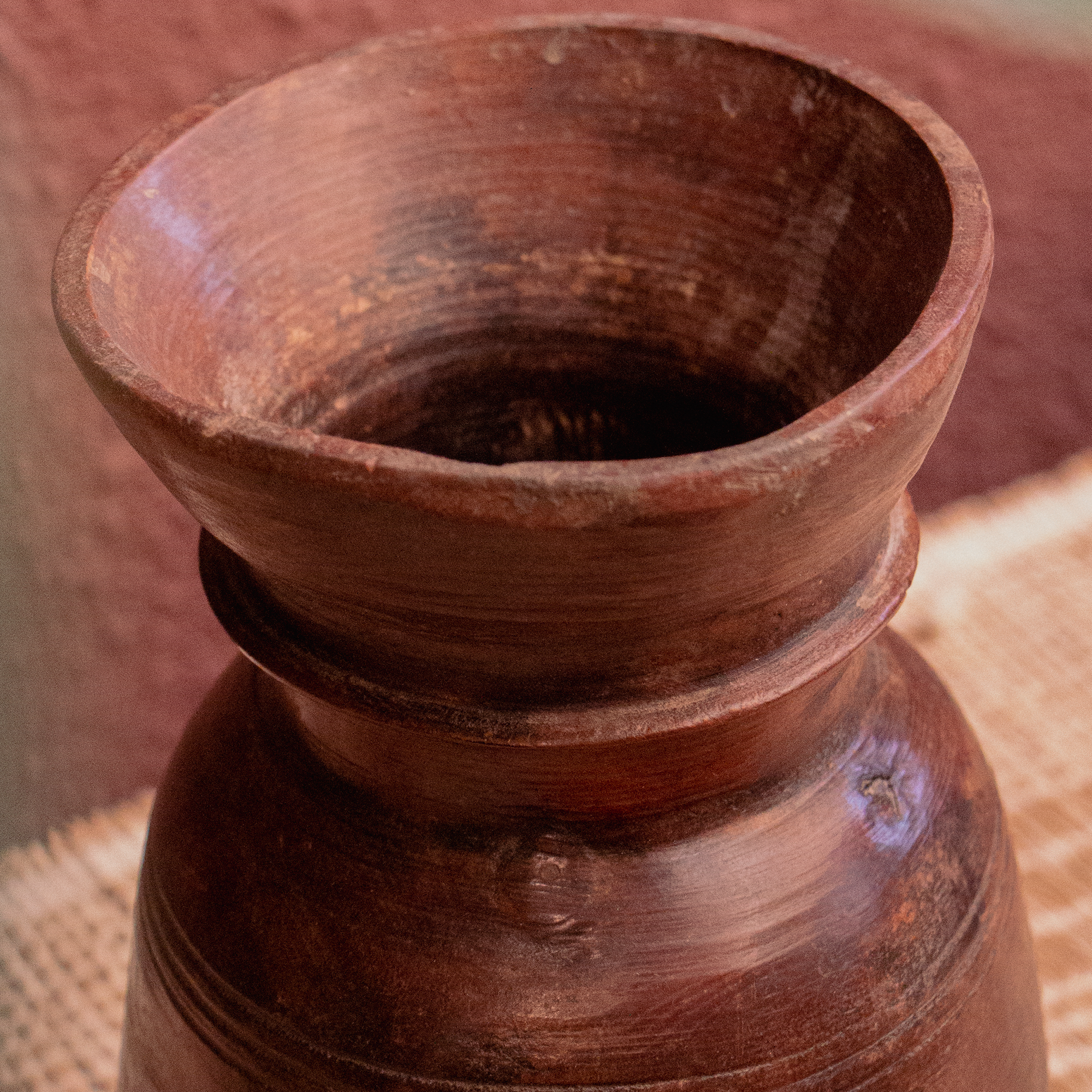 Wooden Vintage Water Pot - Flower Vase