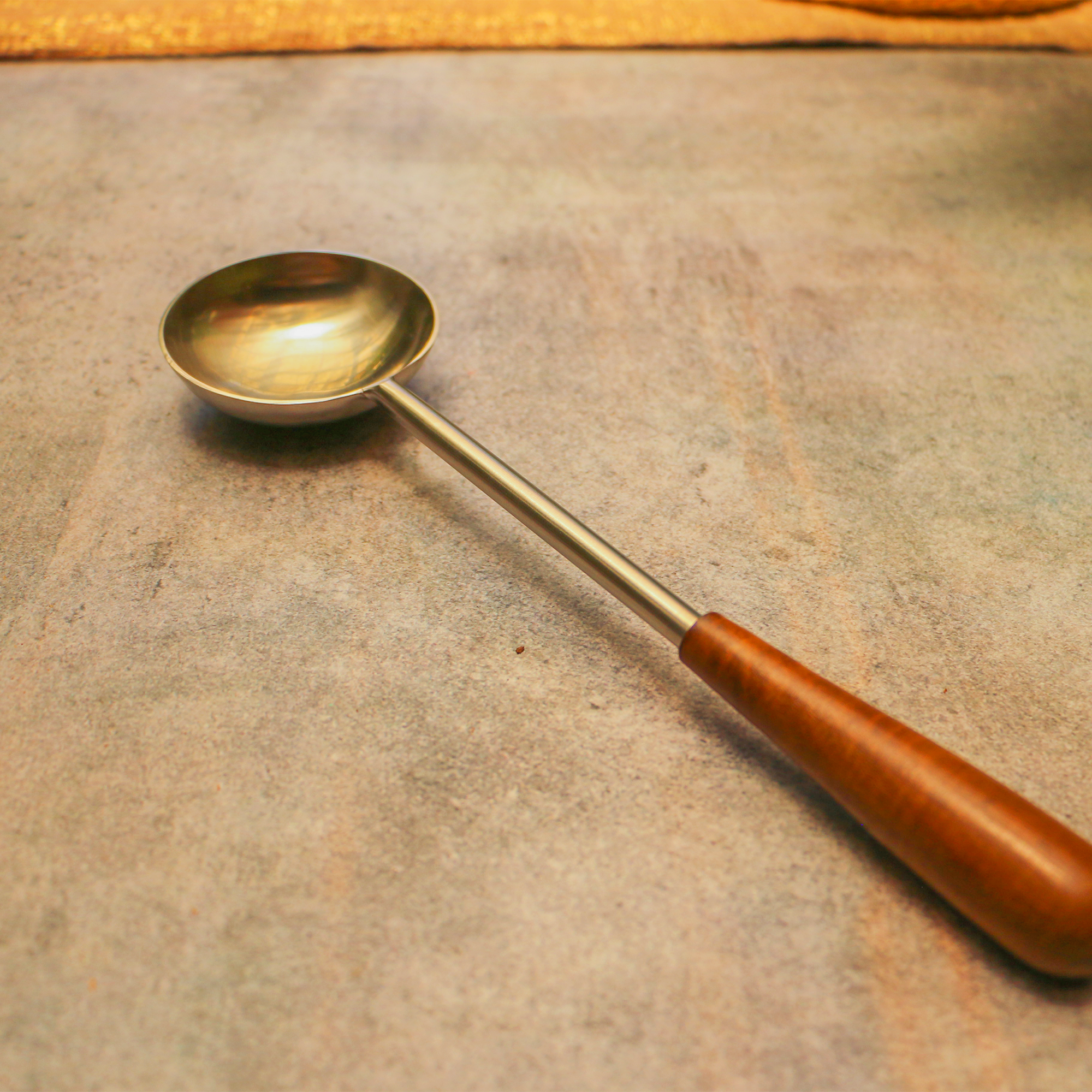 Brass Single Ladle Steel Finish - 14 inches
