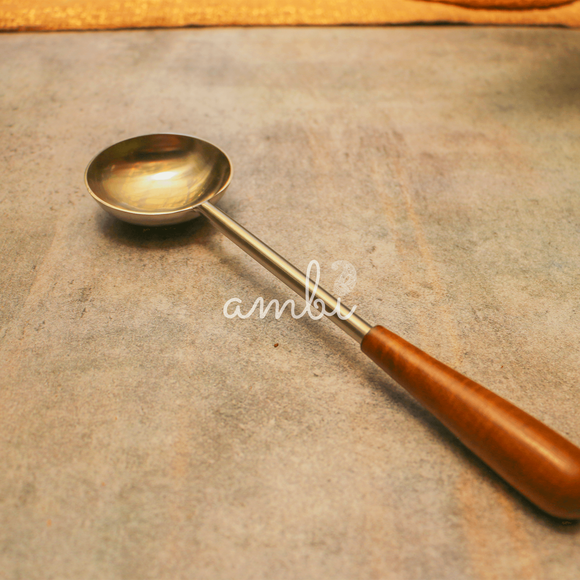 Brass Single Ladle Steel Finish - 10 inches