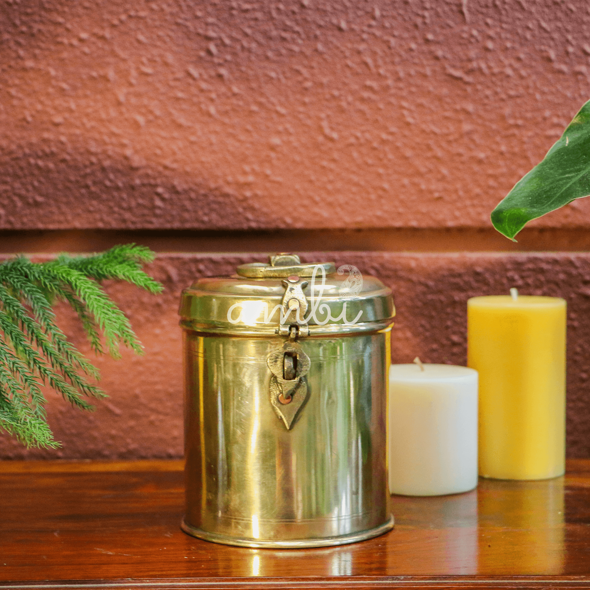 Ambi Vintage Brass Storage Box — Large & Heavy | 3KG Capacity | Heritage Décor