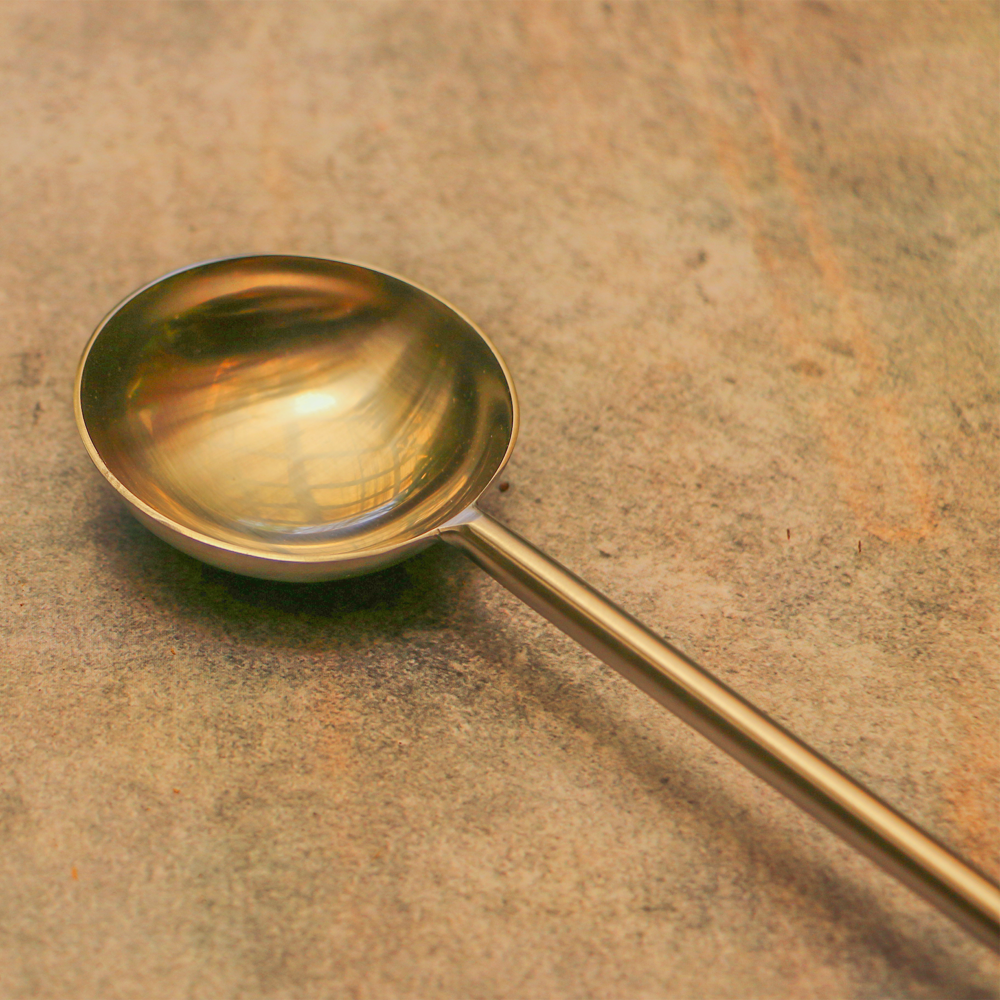 Brass Single Ladle Steel Finish - 14 inches