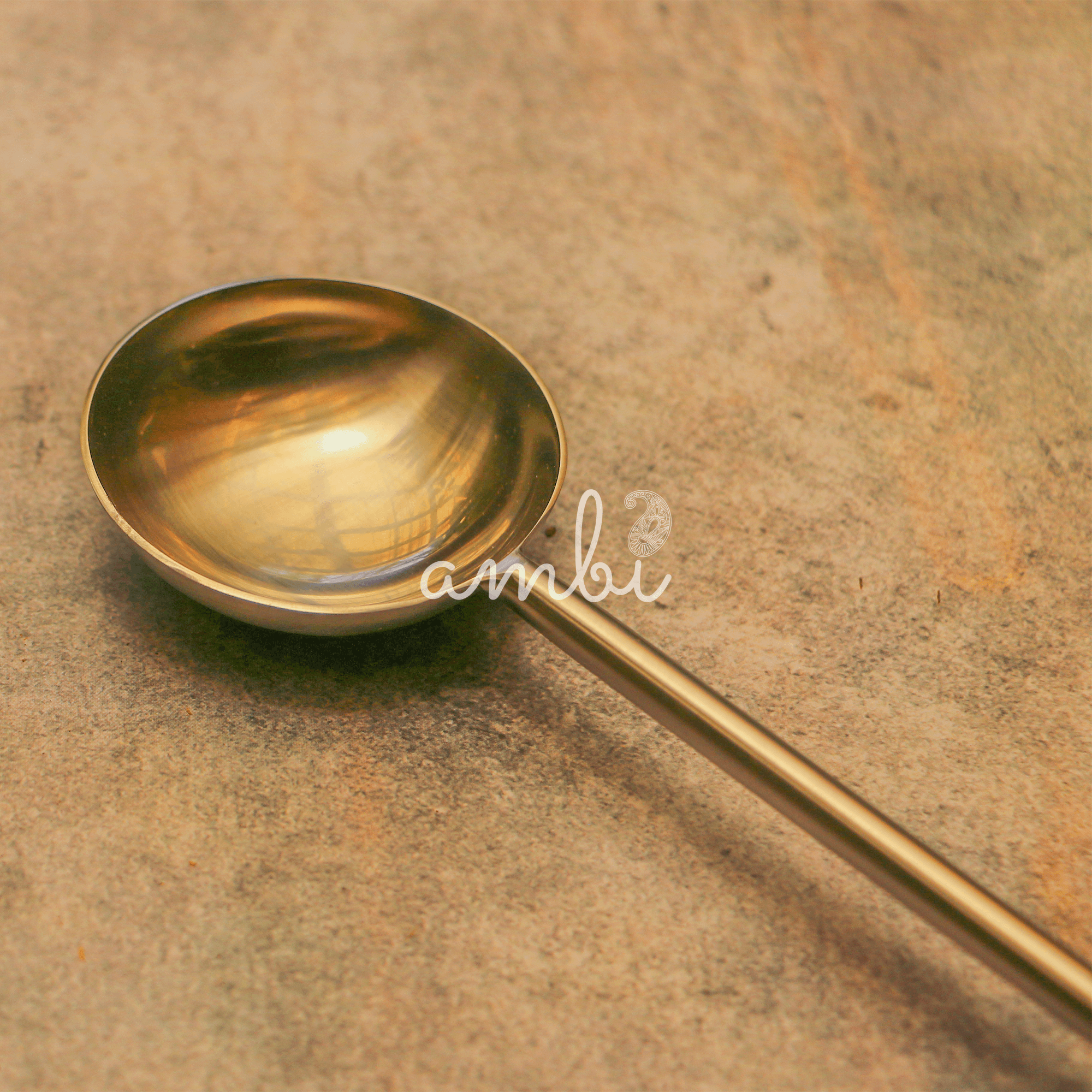Brass Single Ladle Steel Finish - 10 inches