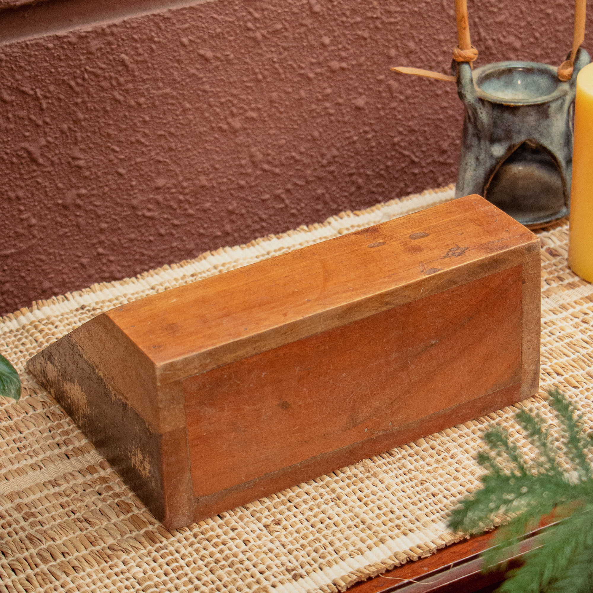 Wooden Vintage Look Desk Organiser Pen Stand