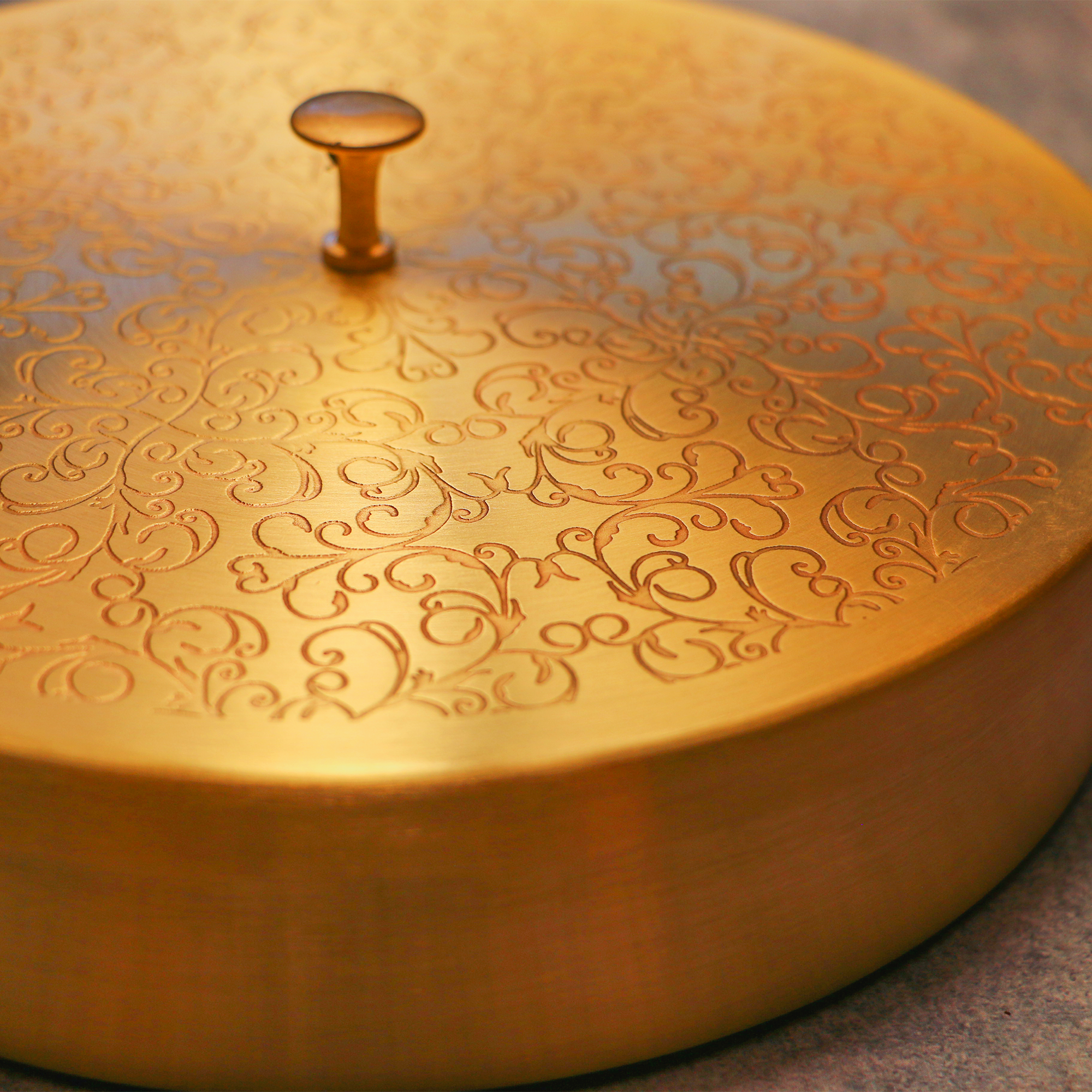 Brass Spice Box Masala Daani with Inlay Work with 7 Containers - 8 Inches