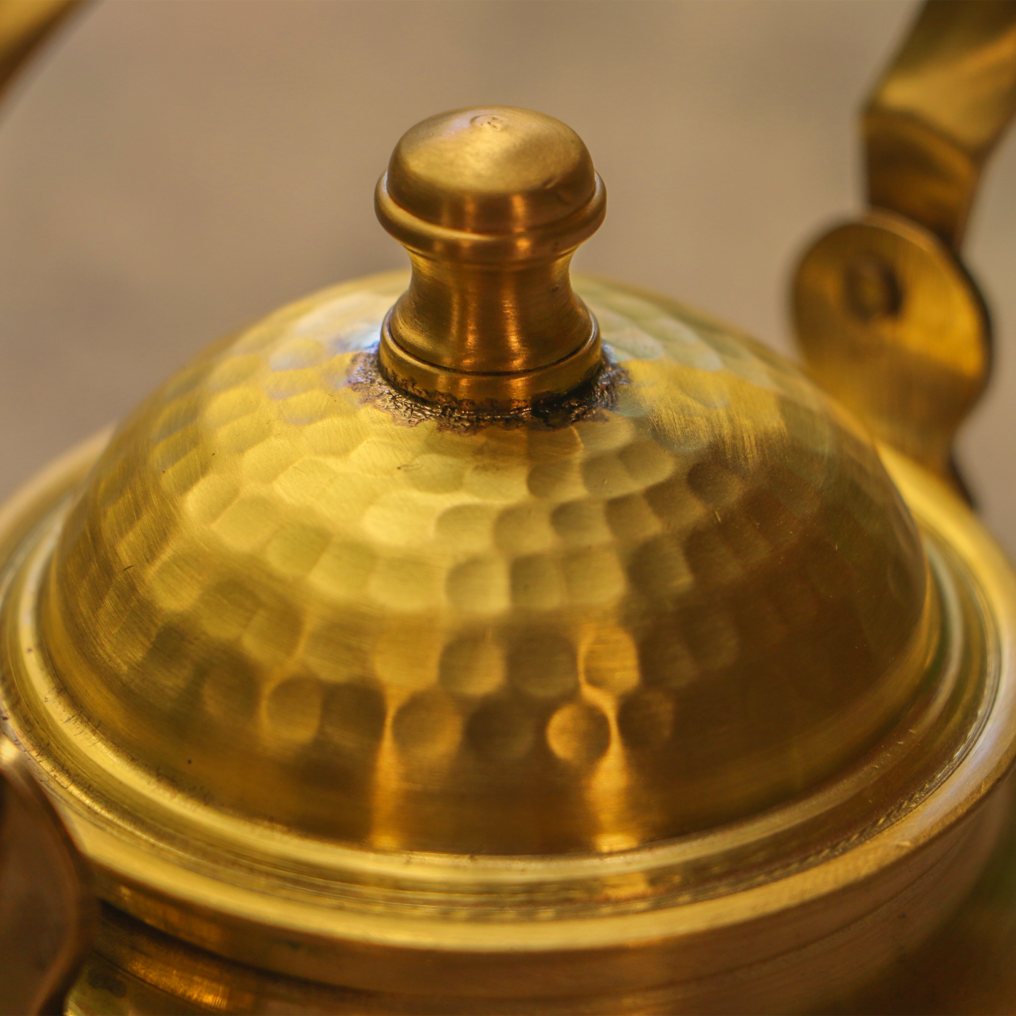 Brushed Gold Matt Finish Pure Brass Kettle - 500 ML