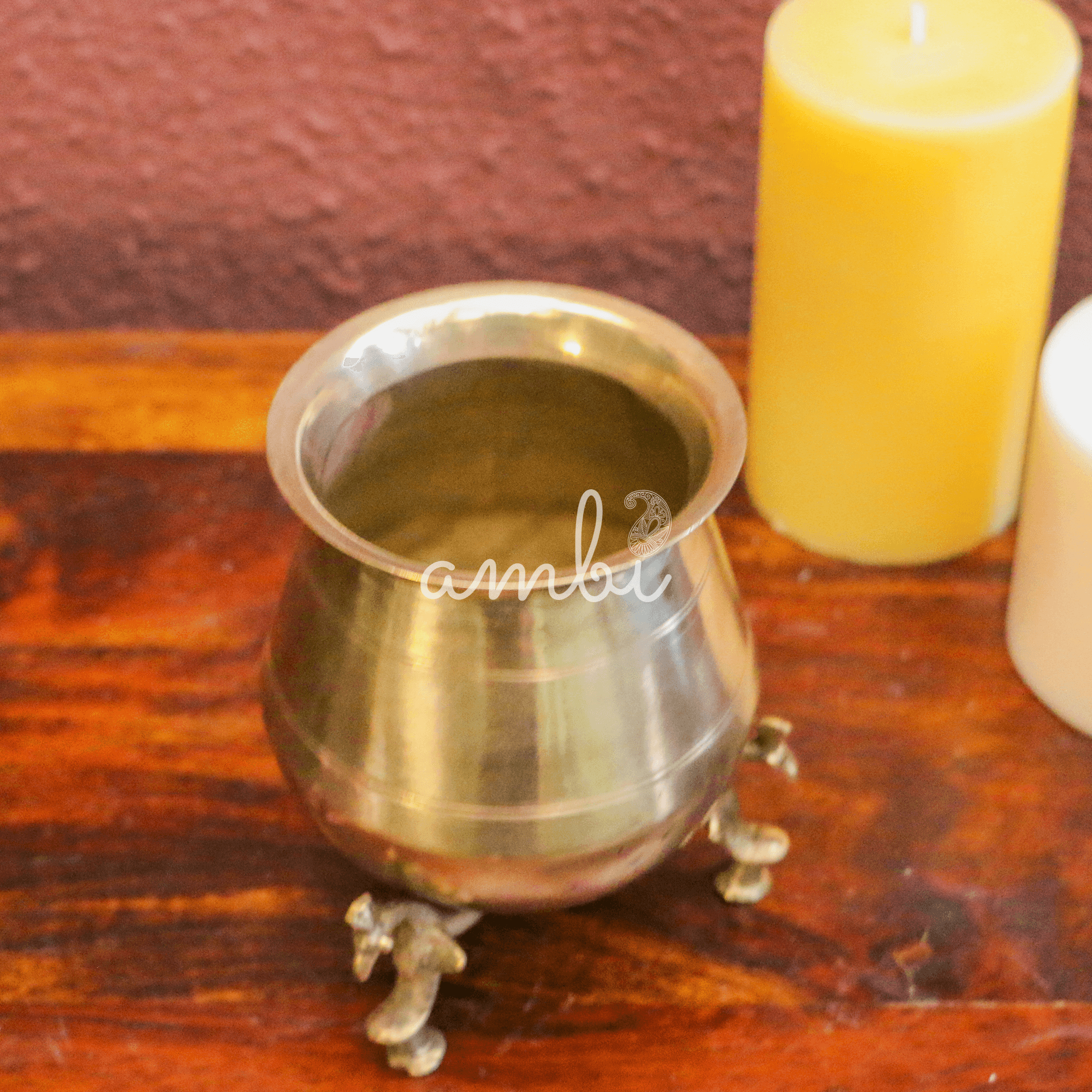 Vintage Brass Lota on Legs