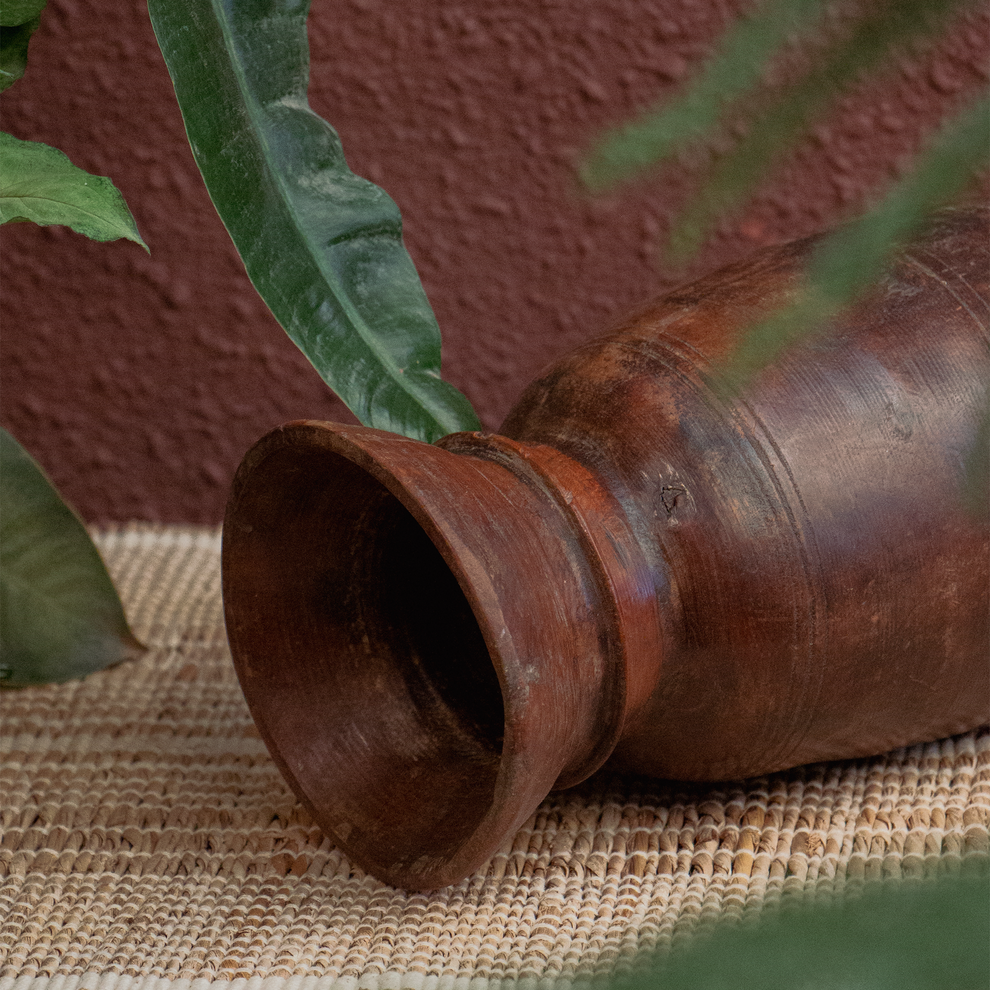 Wooden Vintage Water Pot - Flower Vase