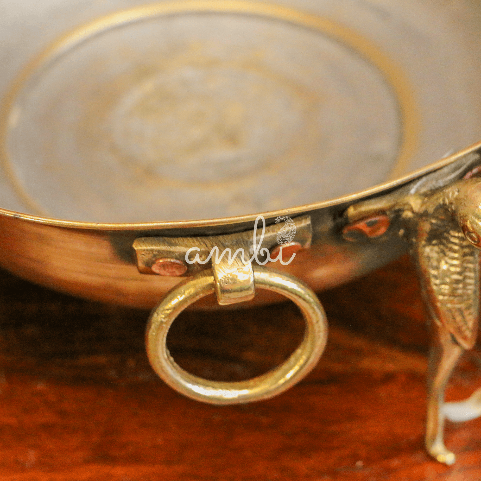 Vintage Brass Urli / Container on Engraved Legs