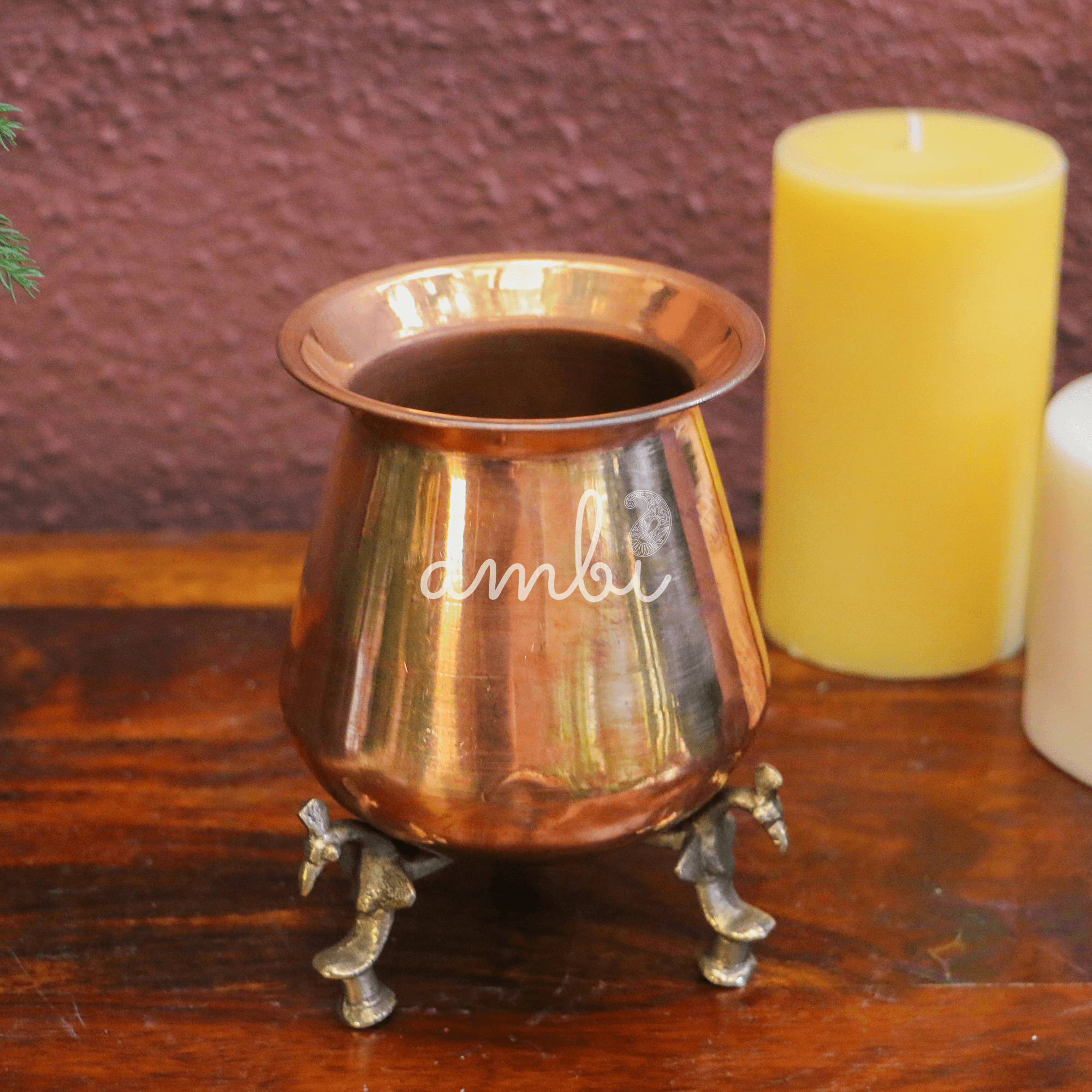 Vintage Copper Lota on Legs