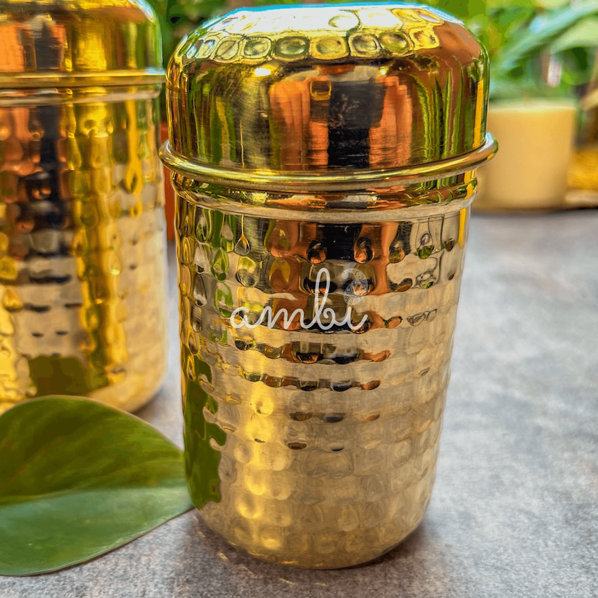 Hammered Brass Storage Boxes - Set of 3