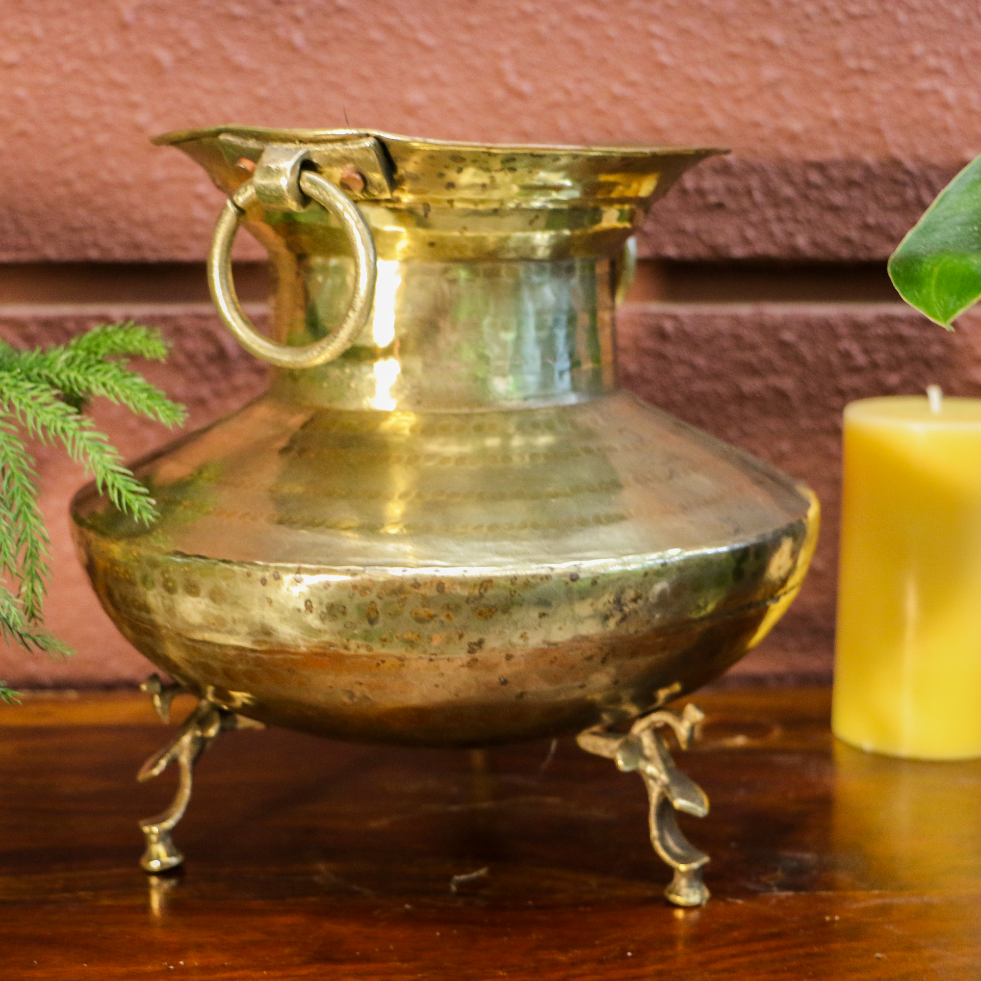 Hammered Vintage Water Pot (Mataka) with Narrow Neck