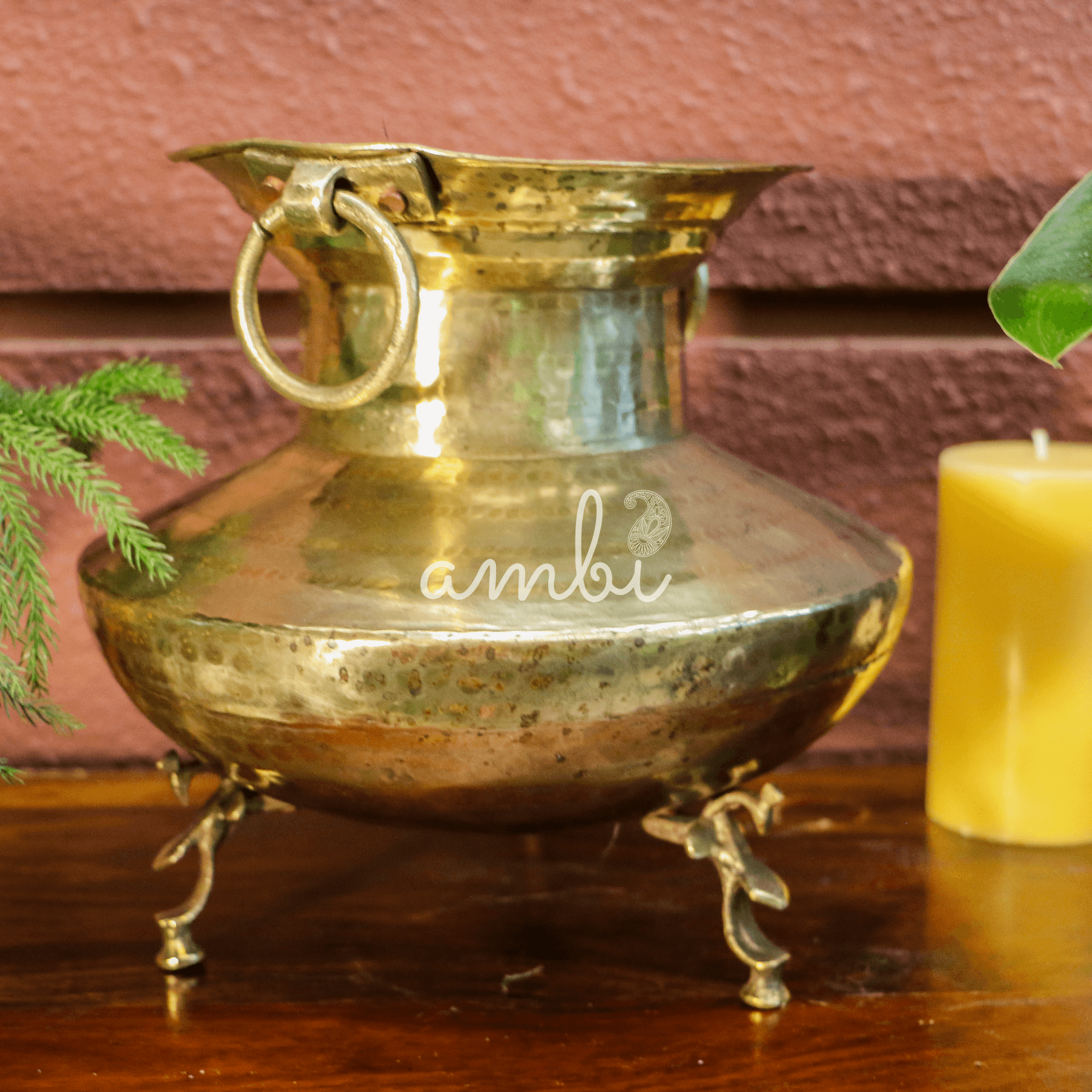 Hammered Vintage Water Pot (Mataka) with Narrow Neck