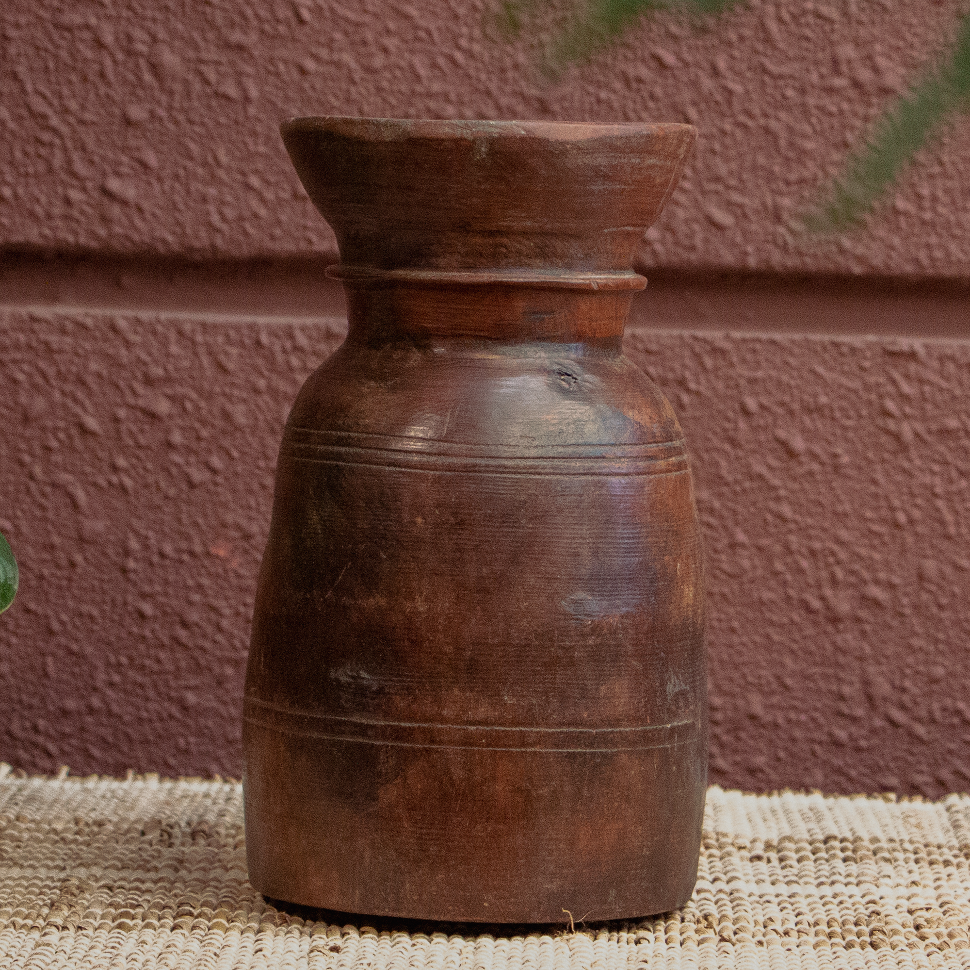 Wooden Vintage Water Pot - Flower Vase