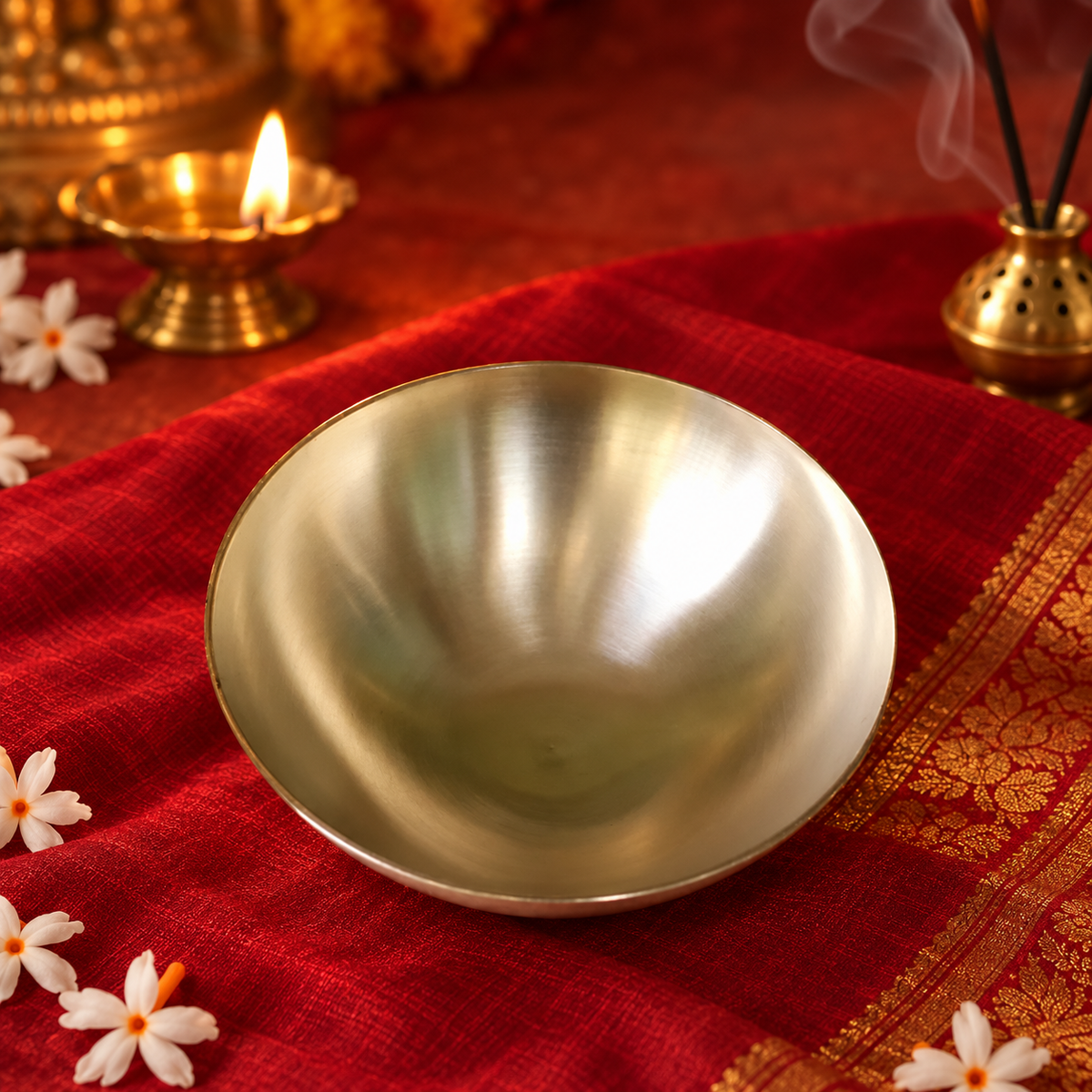 Ambi Devi Range 100% Pure Kansa Bhog / Prasadam Bowl and Spoon