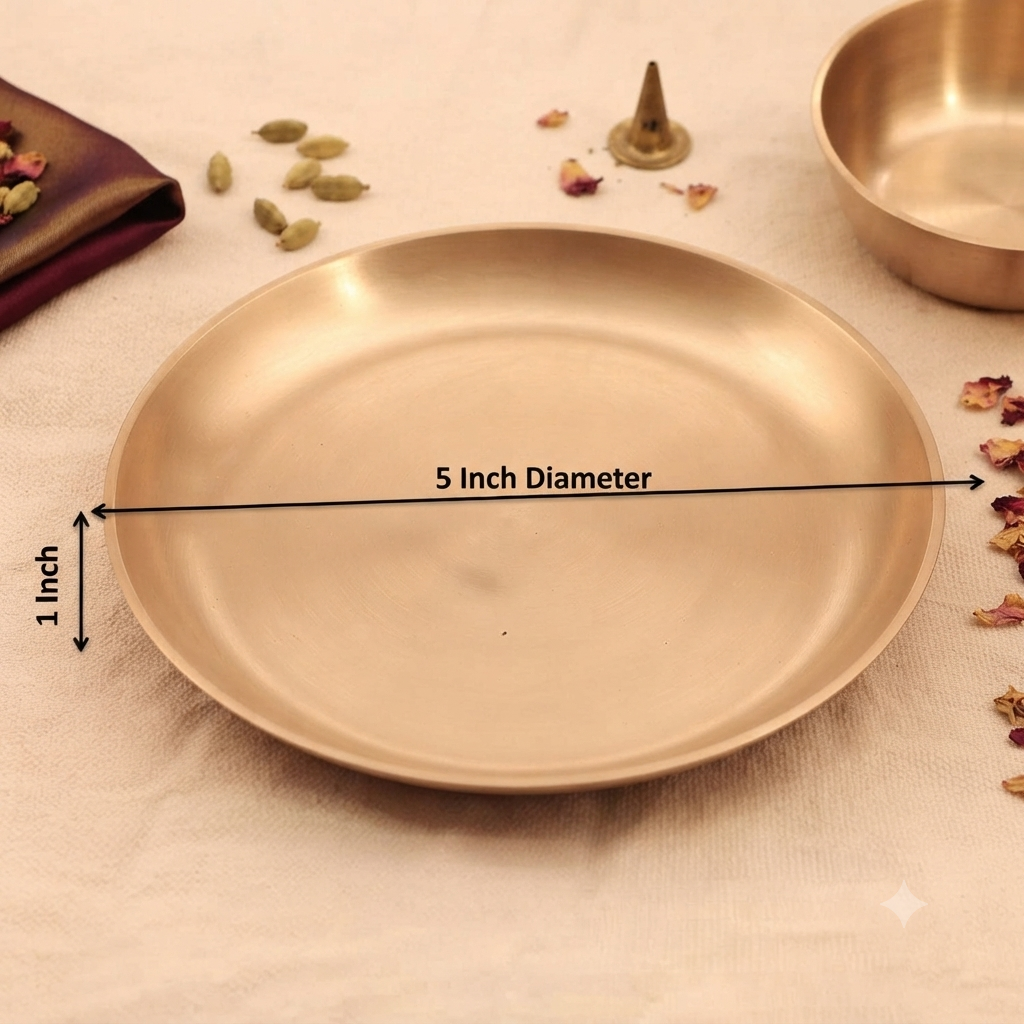 Ambi Home Pure Kansa Puja Thali Set for Thakur Ji Bhog – Diwali & Festive Pooja
